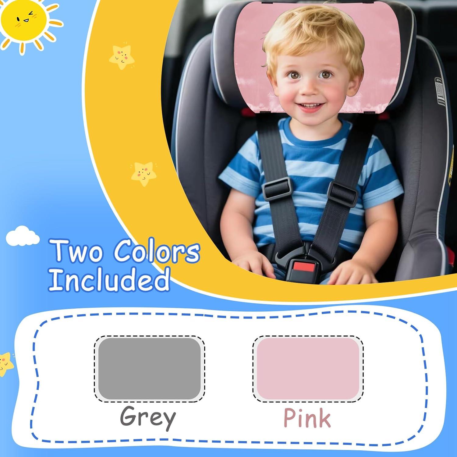 Paquete de 2 fundas de reposacabezas de satén para bebé - Gris y Rosa