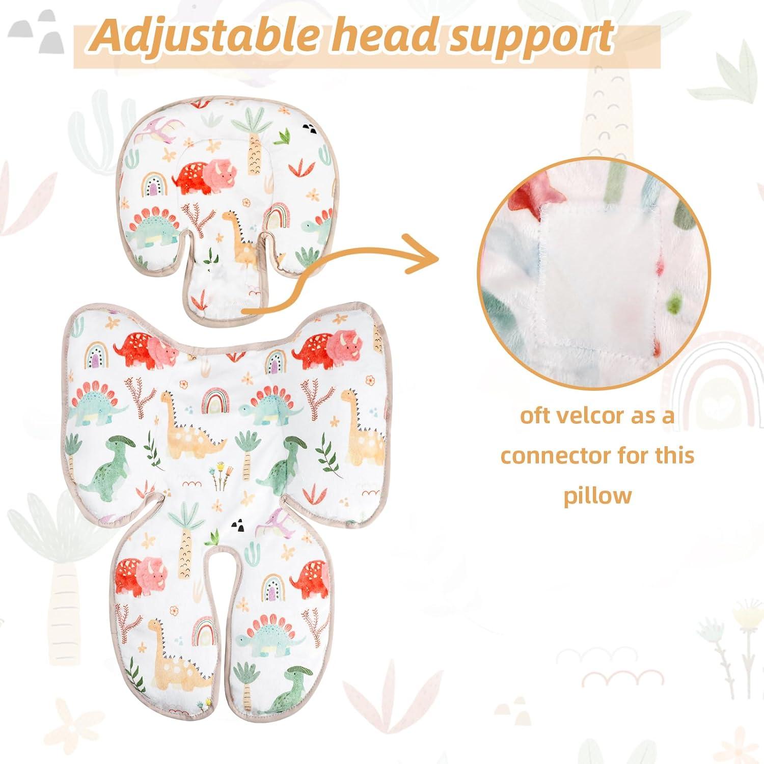 Soporte para Cabeza de Bebé WINGHENLEE 2 en 1 Dinosaurio Gris