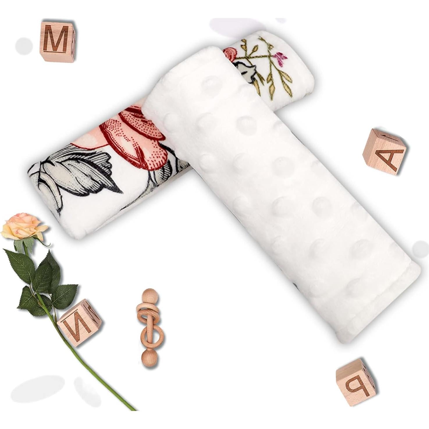 Cubiertas de Correa de Asiento de Coche Bebé Floral 2 Piezas