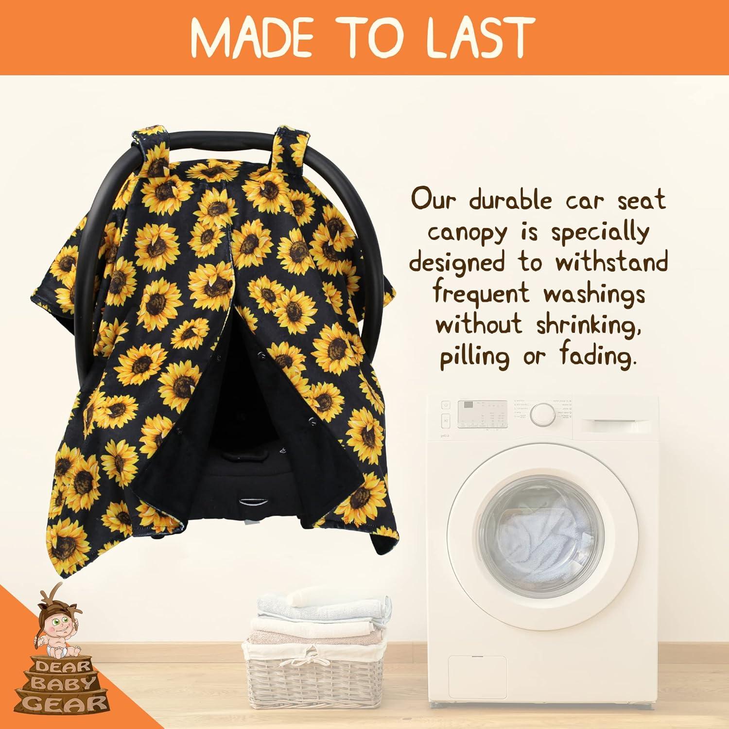 Cubierta de Asiento de Auto Dear Baby Gear - Girasoles sobre Negro