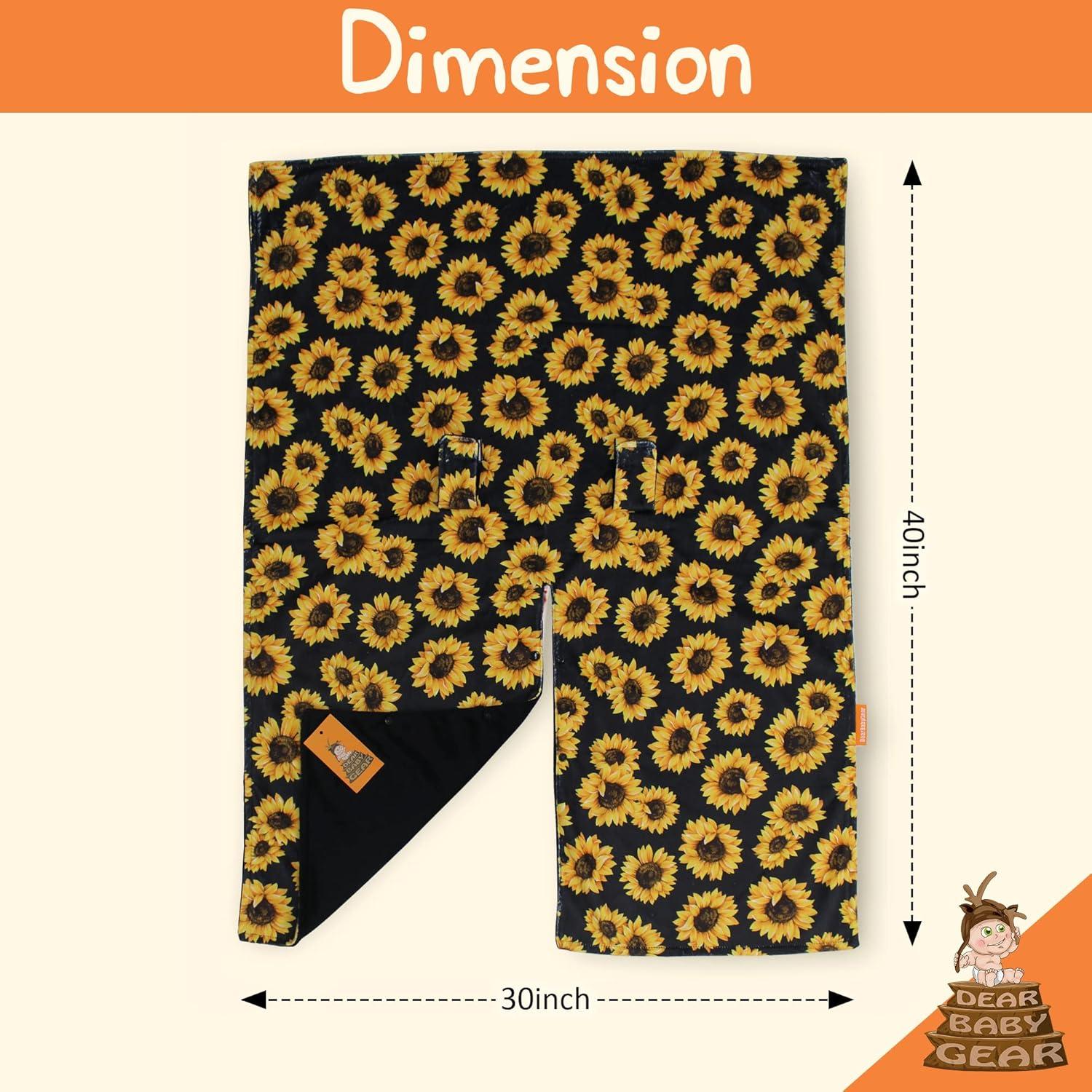 Cubierta de Asiento de Auto Dear Baby Gear - Girasoles sobre Negro