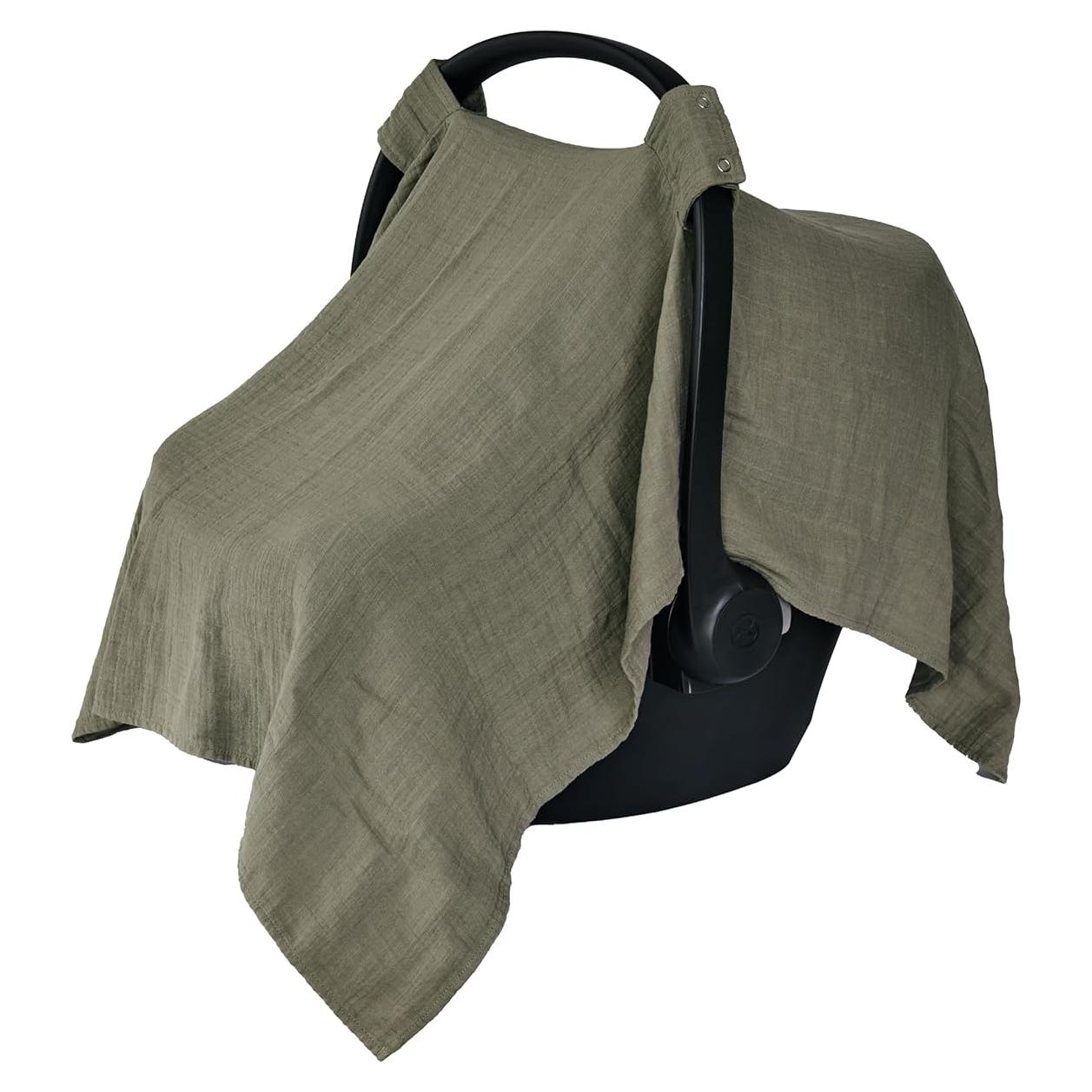 Funda de Asiento de Coche Huxie 100% Algodón Orgánico Verde Salvia