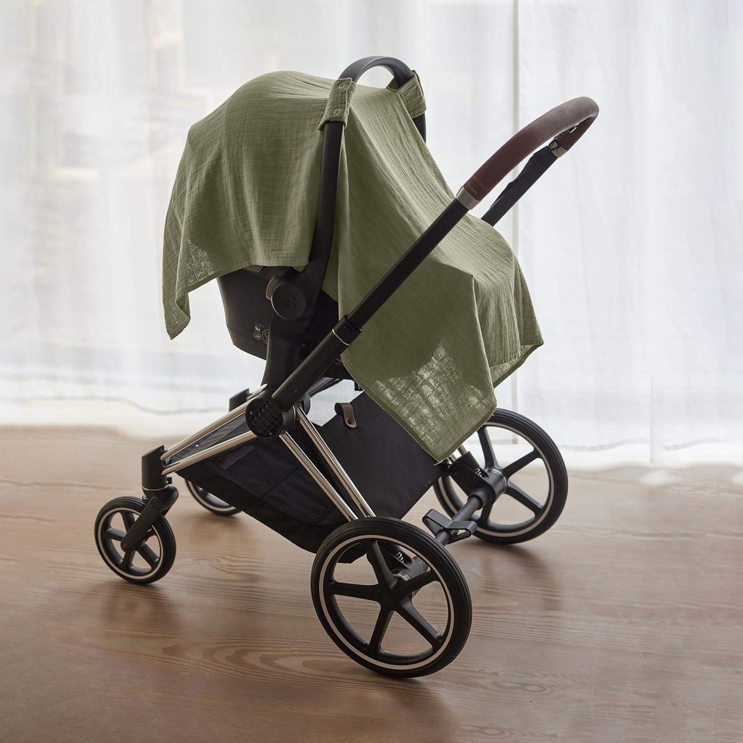 Funda de Asiento de Coche Huxie 100% Algodón Orgánico Verde Salvia