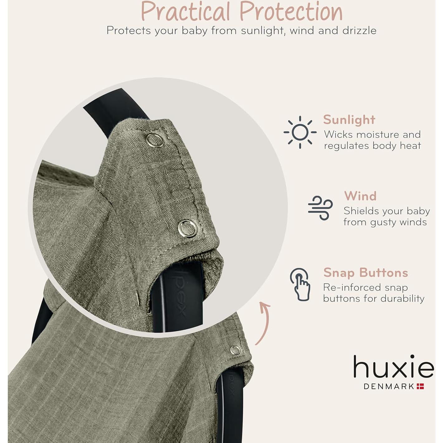 Funda de Asiento de Coche Huxie 100% Algodón Orgánico Verde Salvia