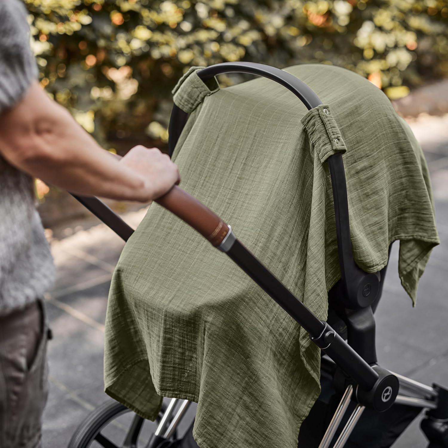 Funda de Asiento de Coche Huxie 100% Algodón Orgánico Verde Salvia