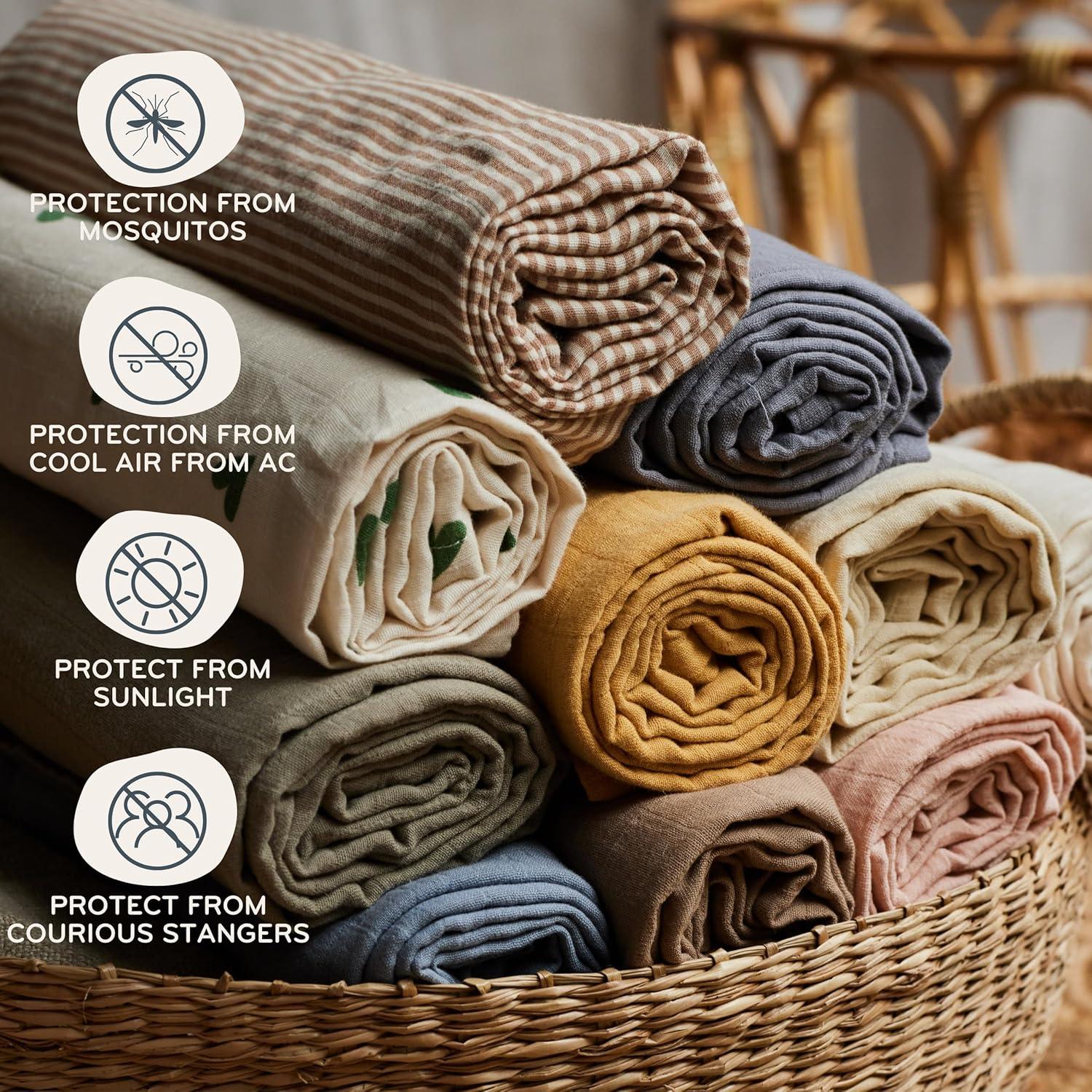 Funda de Asiento de Coche Huxie 100% Algodón Orgánico Verde Salvia