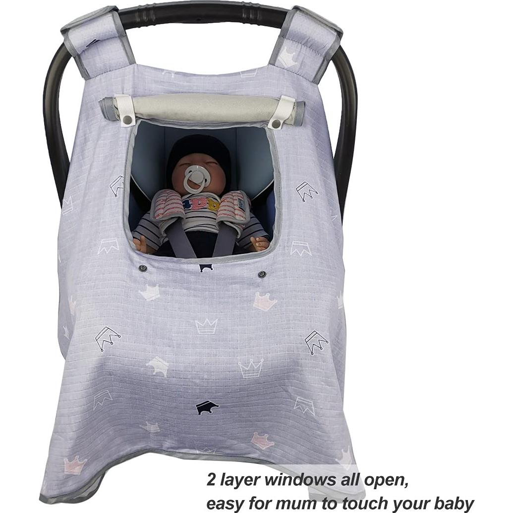 Funda para Asiento de Auto Bebé ICOPUCA Corona Gris