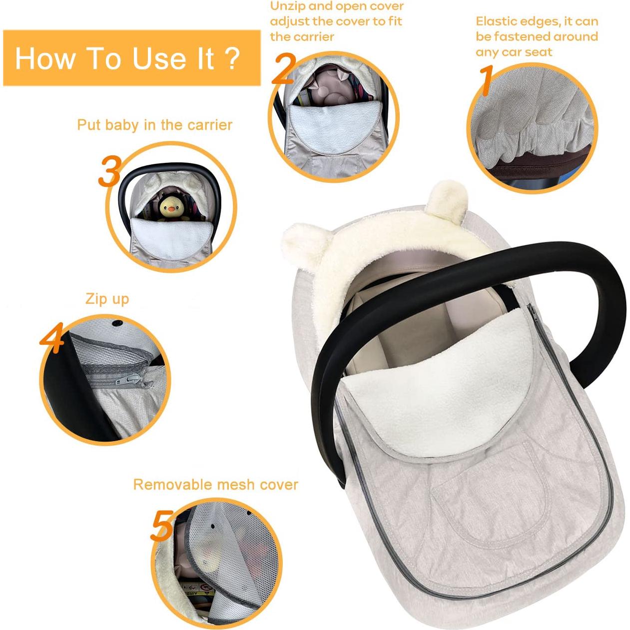 Funda de Asiento de Coche para Bebé Universal HG0748 - Invierno