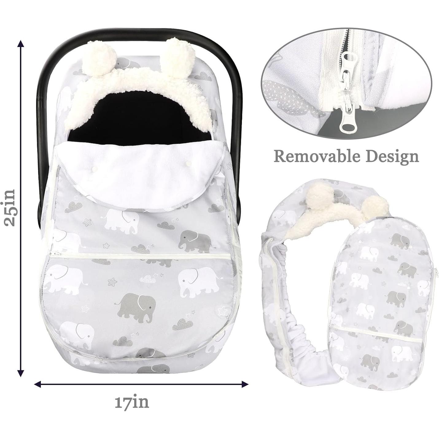 Funda para Asiento de Auto de Invierno Elefante - Cálida y Suave