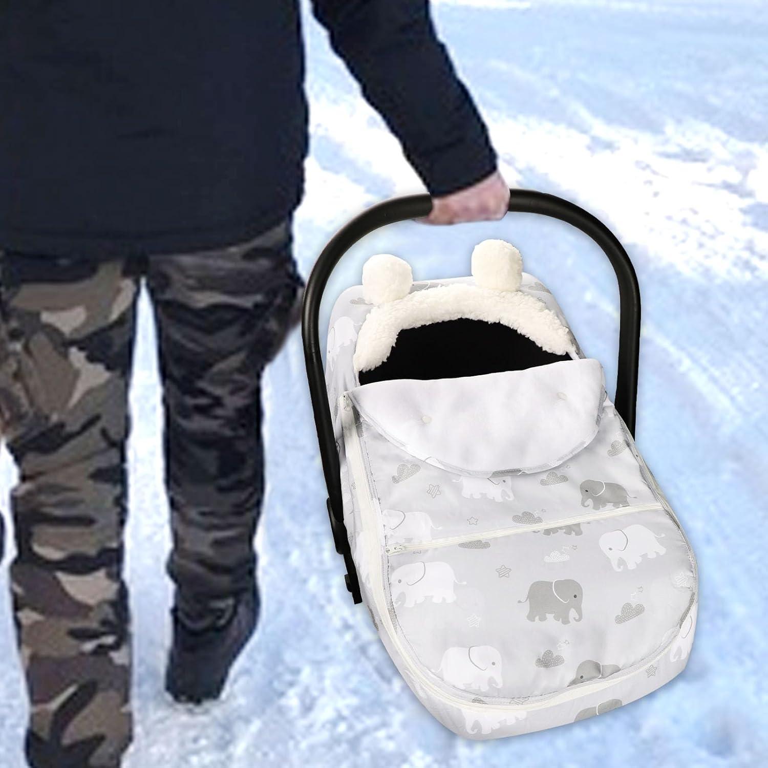 Funda para Asiento de Auto de Invierno Elefante - Cálida y Suave