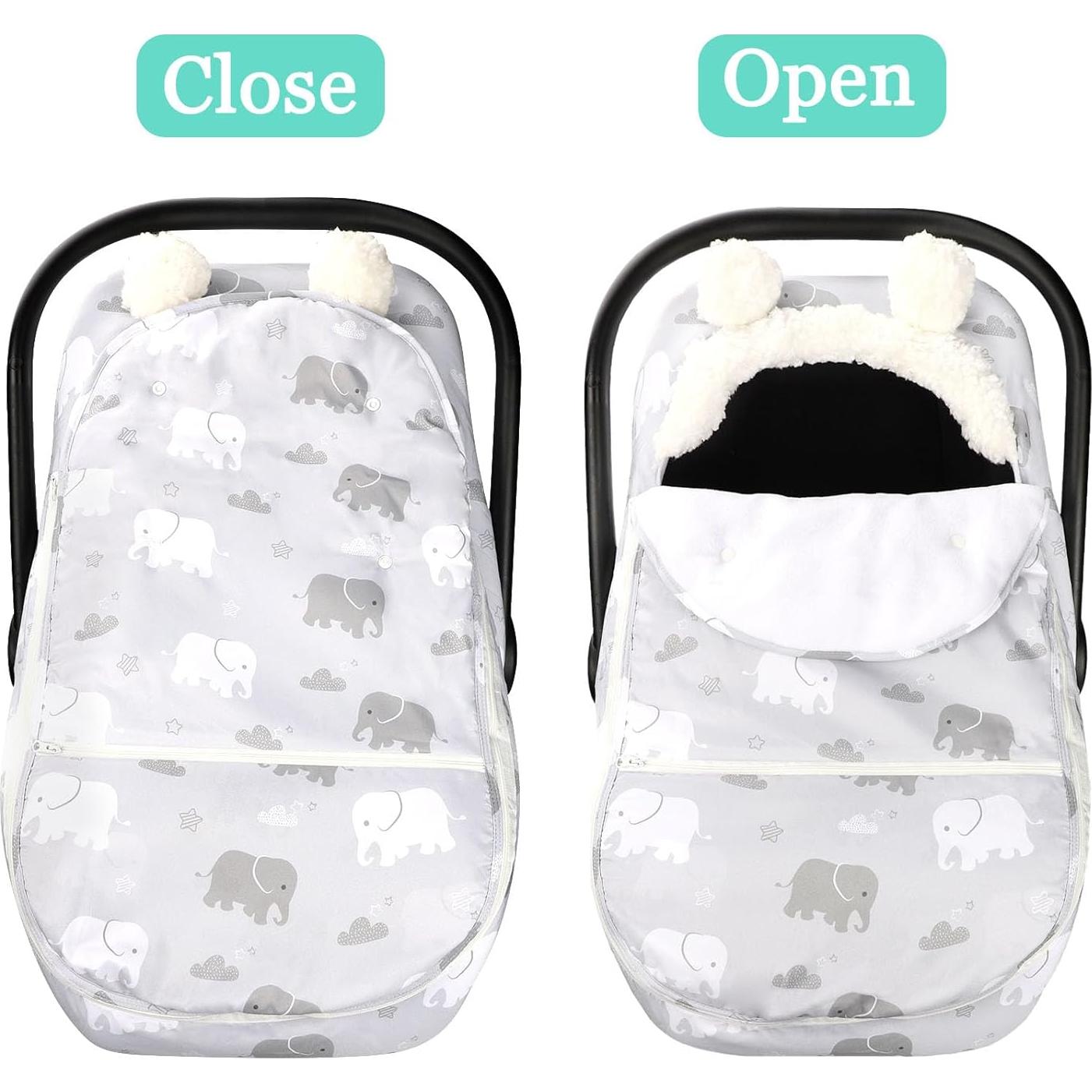 Funda para Asiento de Auto de Invierno Elefante - Cálida y Suave