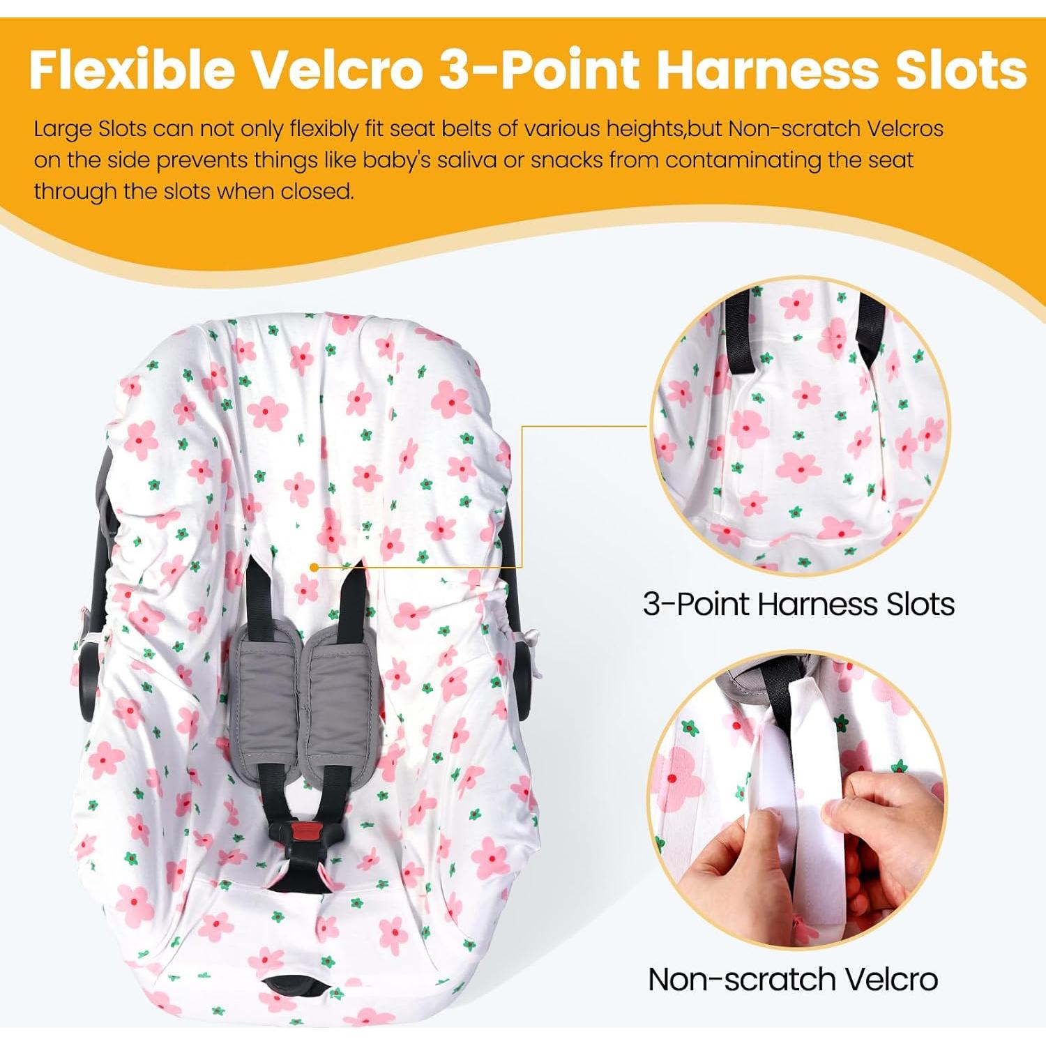 Funda de Asiento de Coche para Bebé Orzbow - Algodón Rosa