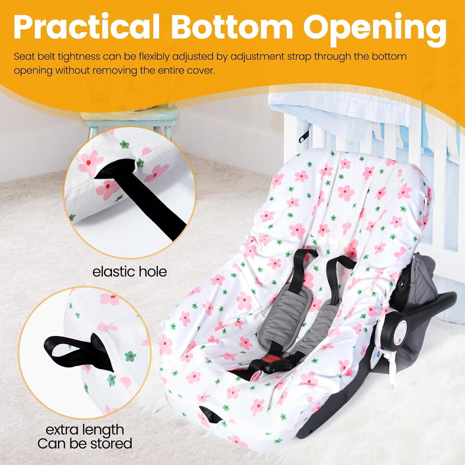 Funda de Asiento de Coche para Bebé Orzbow - Algodón Rosa