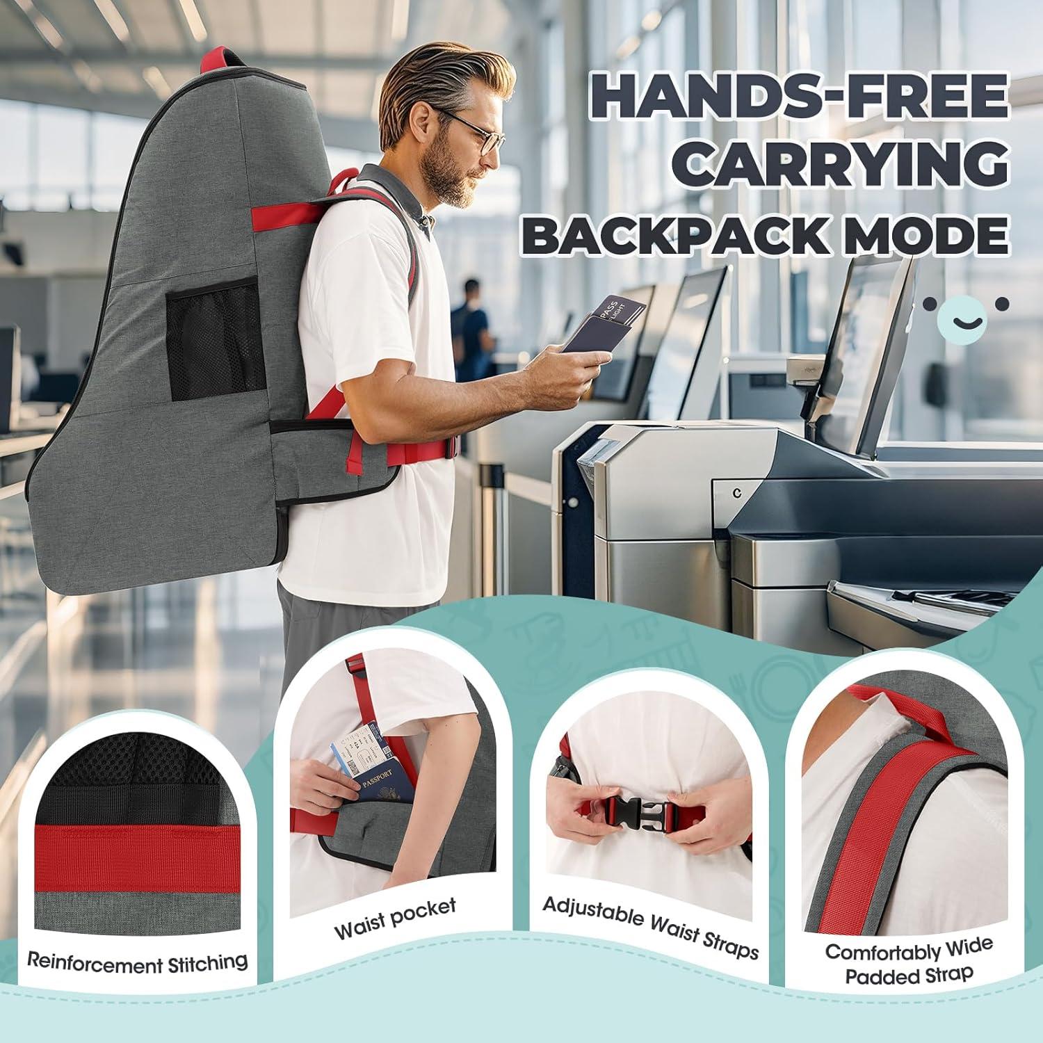 Bolsa de Viaje para Asiento de Coche Rainsmore Acolchada 47x43x80cm