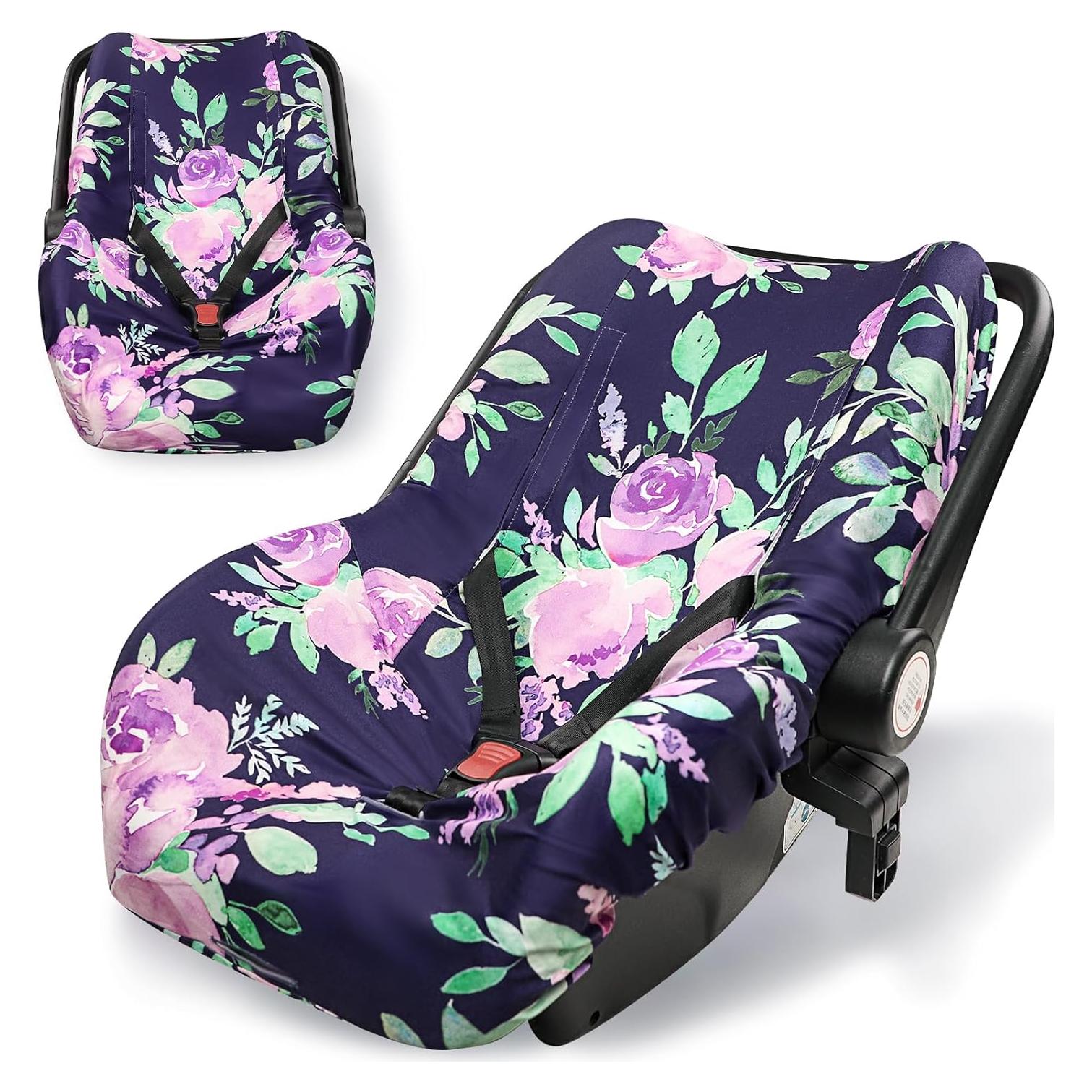 Funda de Asiento de Coche para Bebé TANOFAR, Floral Morado