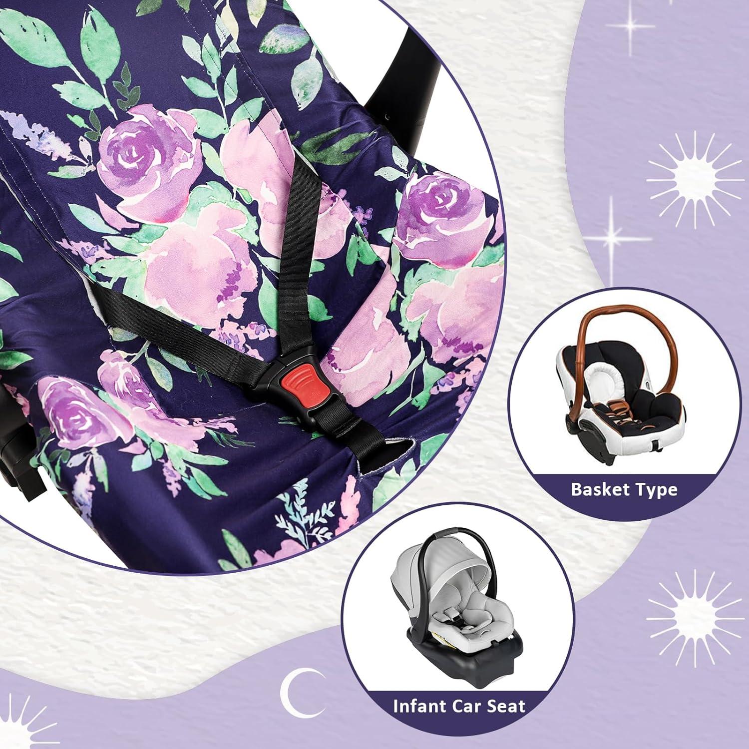 Funda de Asiento de Coche para Bebé TANOFAR, Floral Morado