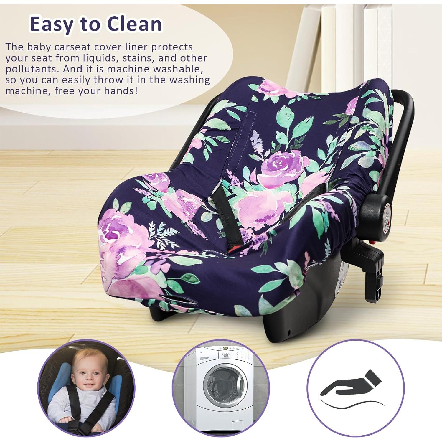 Funda de Asiento de Coche para Bebé TANOFAR, Floral Morado