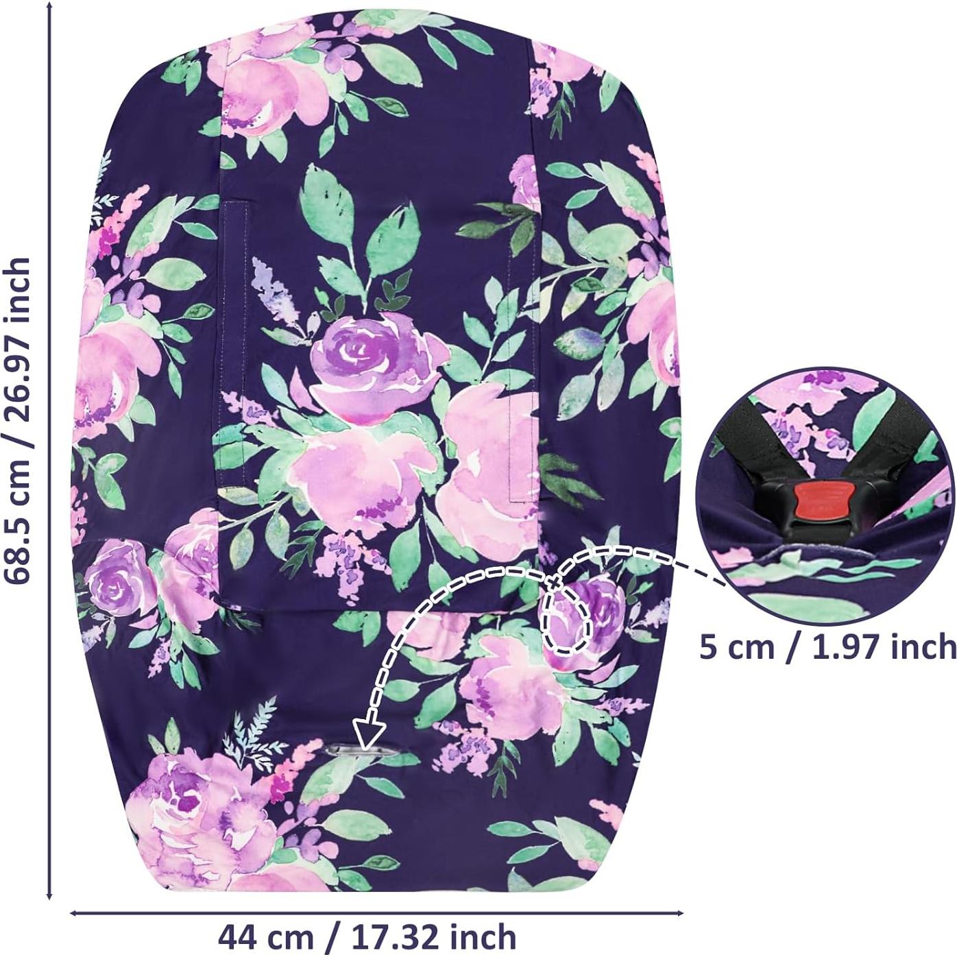 Funda de Asiento de Coche para Bebé TANOFAR, Floral Morado
