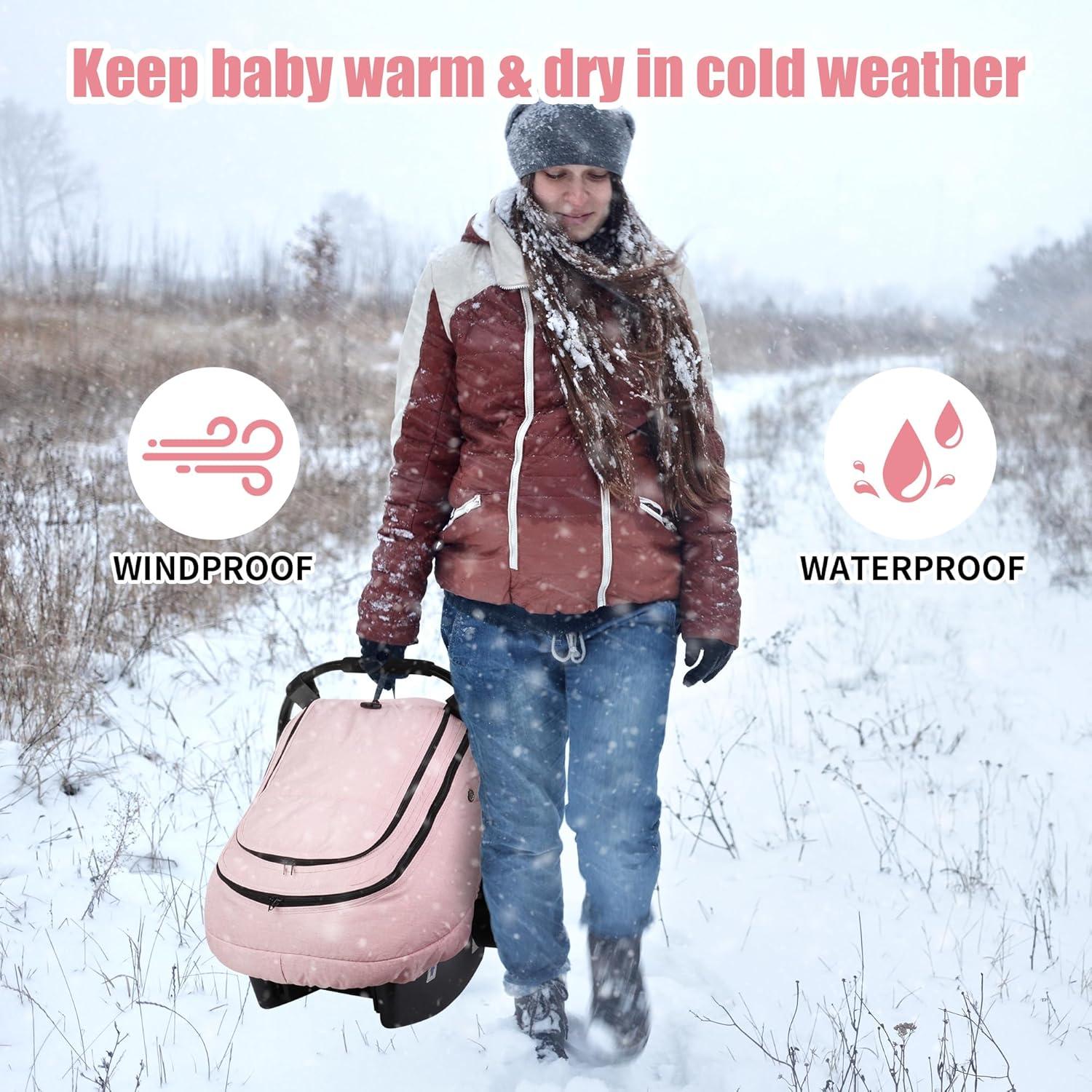 Cubierta de Asiento de Coche Rquite para Bebé Rosa - Impermeable y Aislante