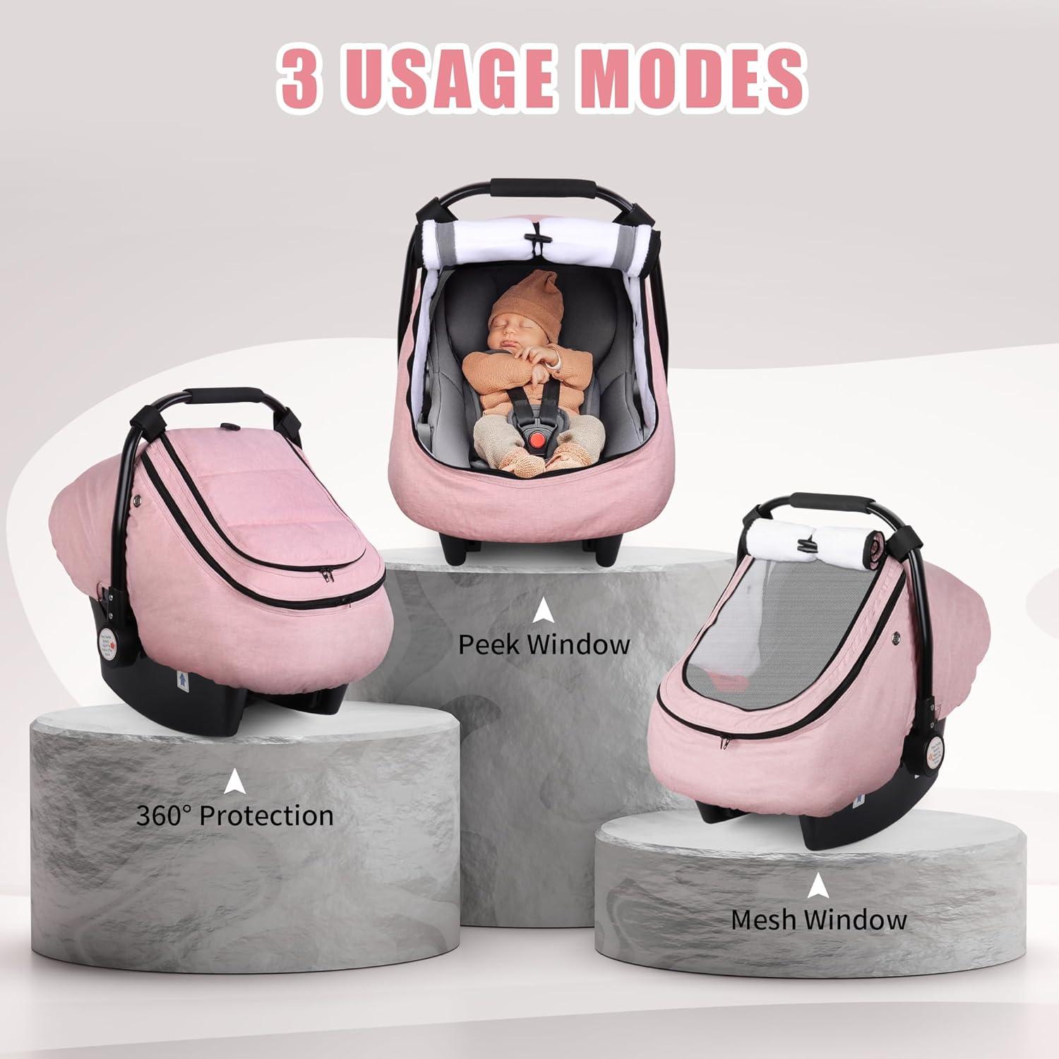 Cubierta de Asiento de Coche Rquite para Bebé Rosa - Impermeable y Aislante