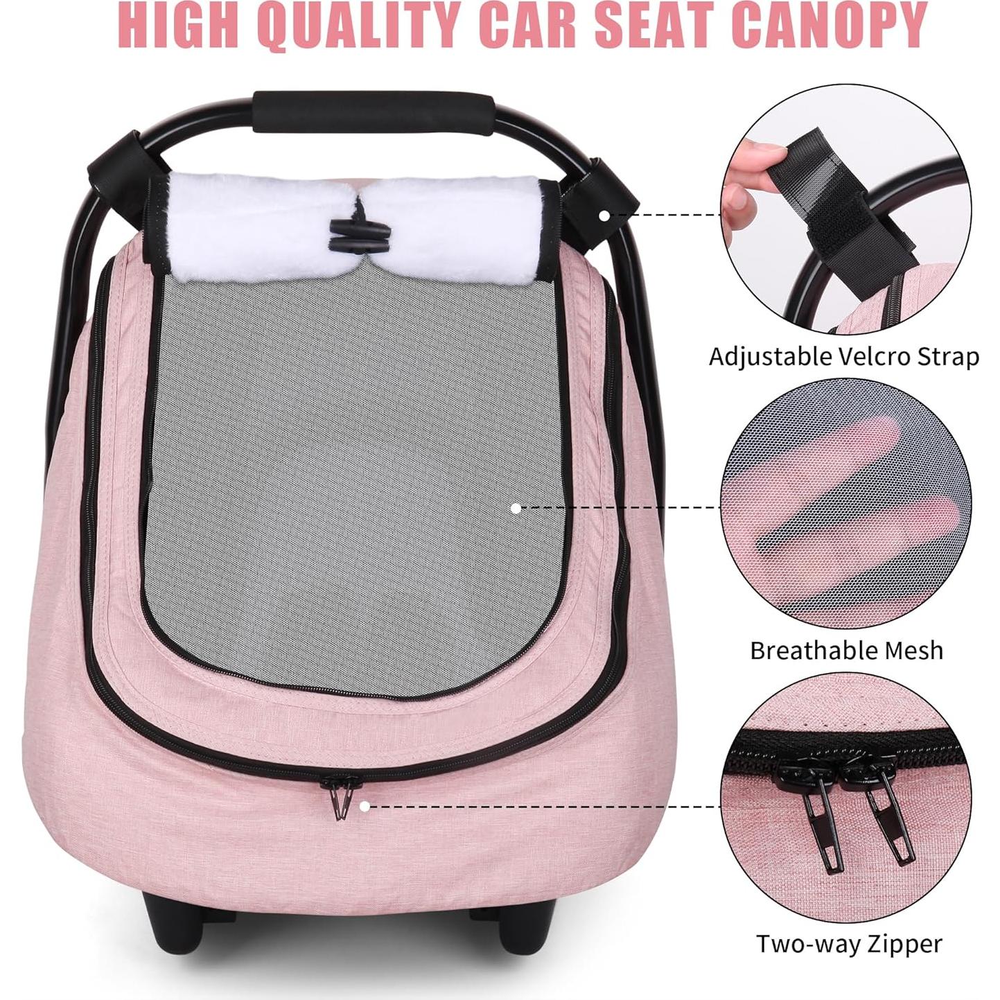 Cubierta de Asiento de Coche Rquite para Bebé Rosa - Impermeable y Aislante