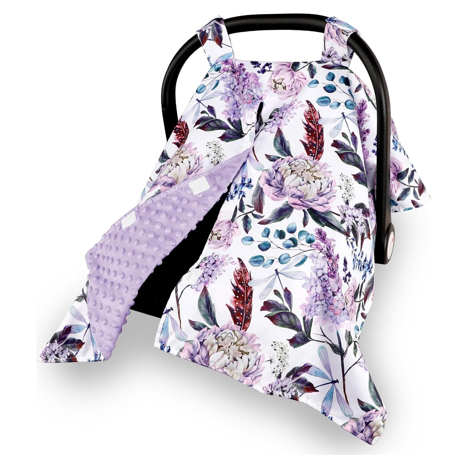 Funda de Asiento de Coche para Bebé HNHUAMING Floral Púrpura