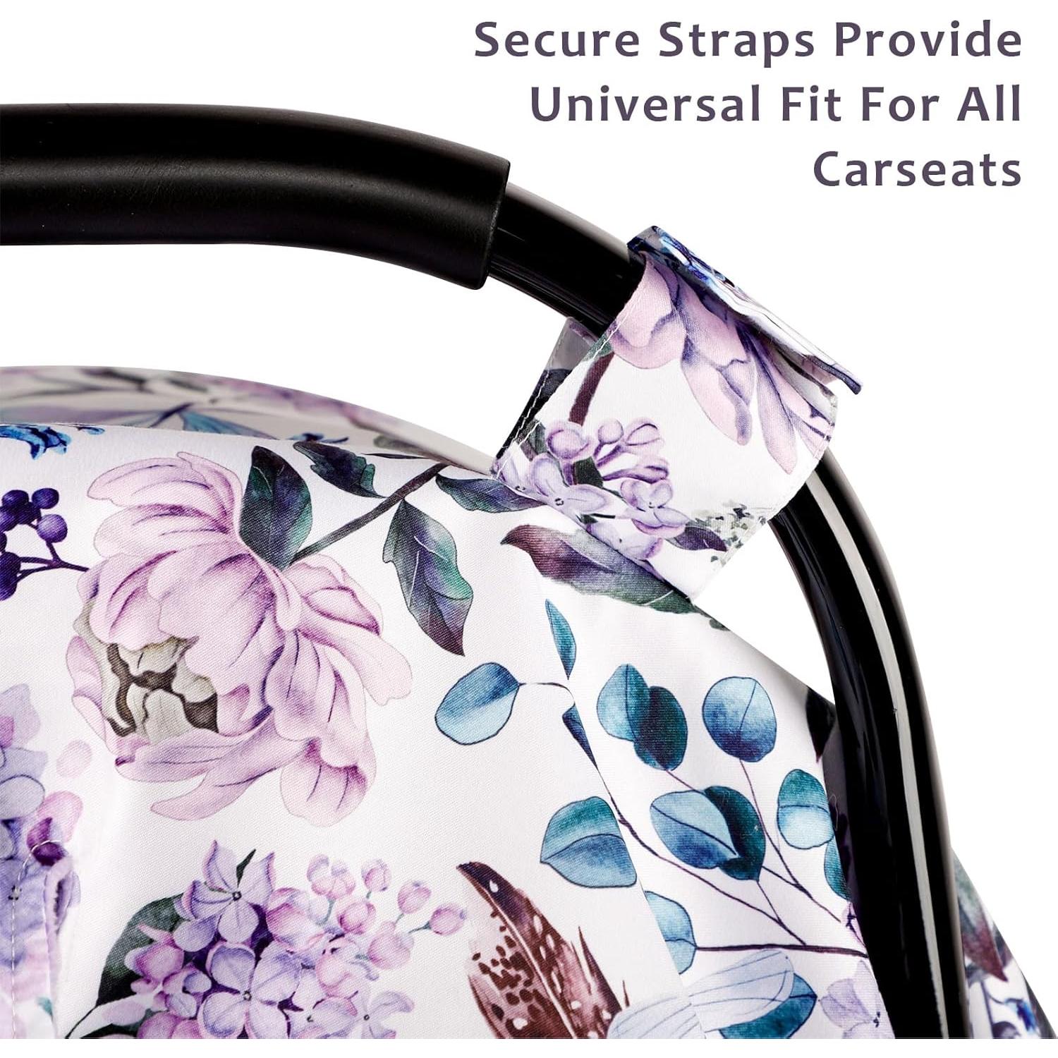 Funda de Asiento de Coche para Bebé HNHUAMING Floral Púrpura