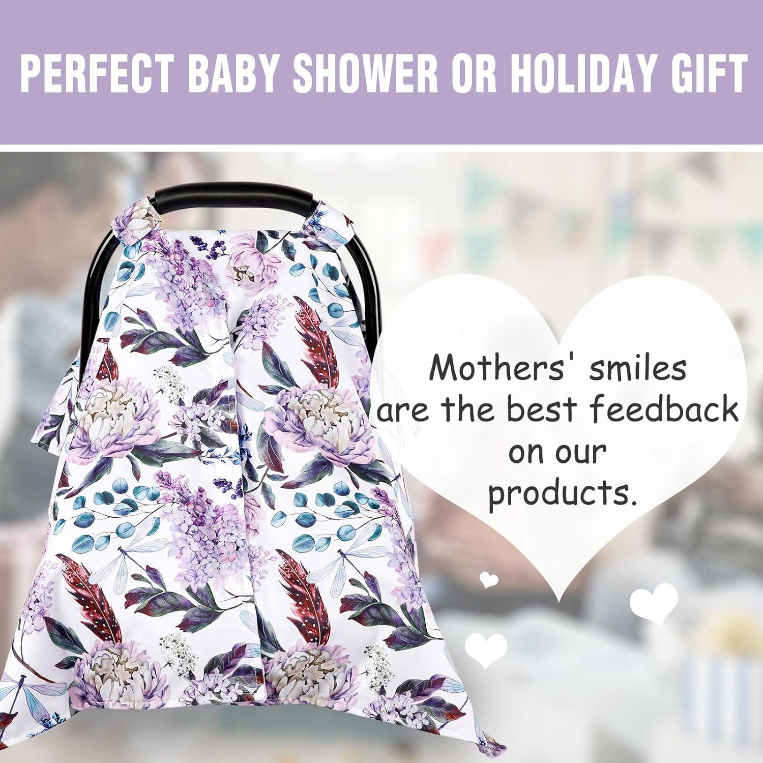 Funda de Asiento de Coche para Bebé HNHUAMING Floral Púrpura