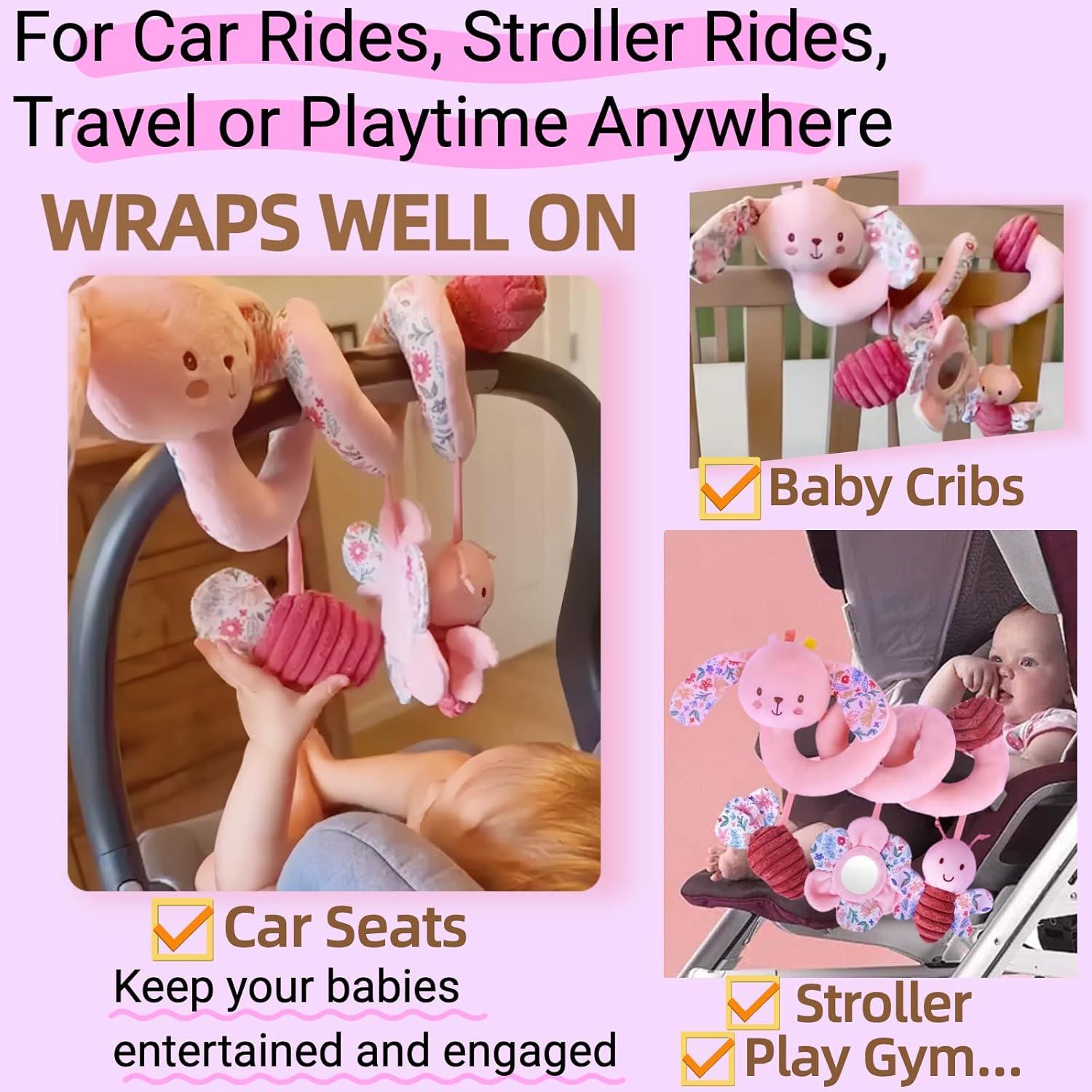 Juguete de Asiento de Coche en Espiral Chochumy Conejo Rosa