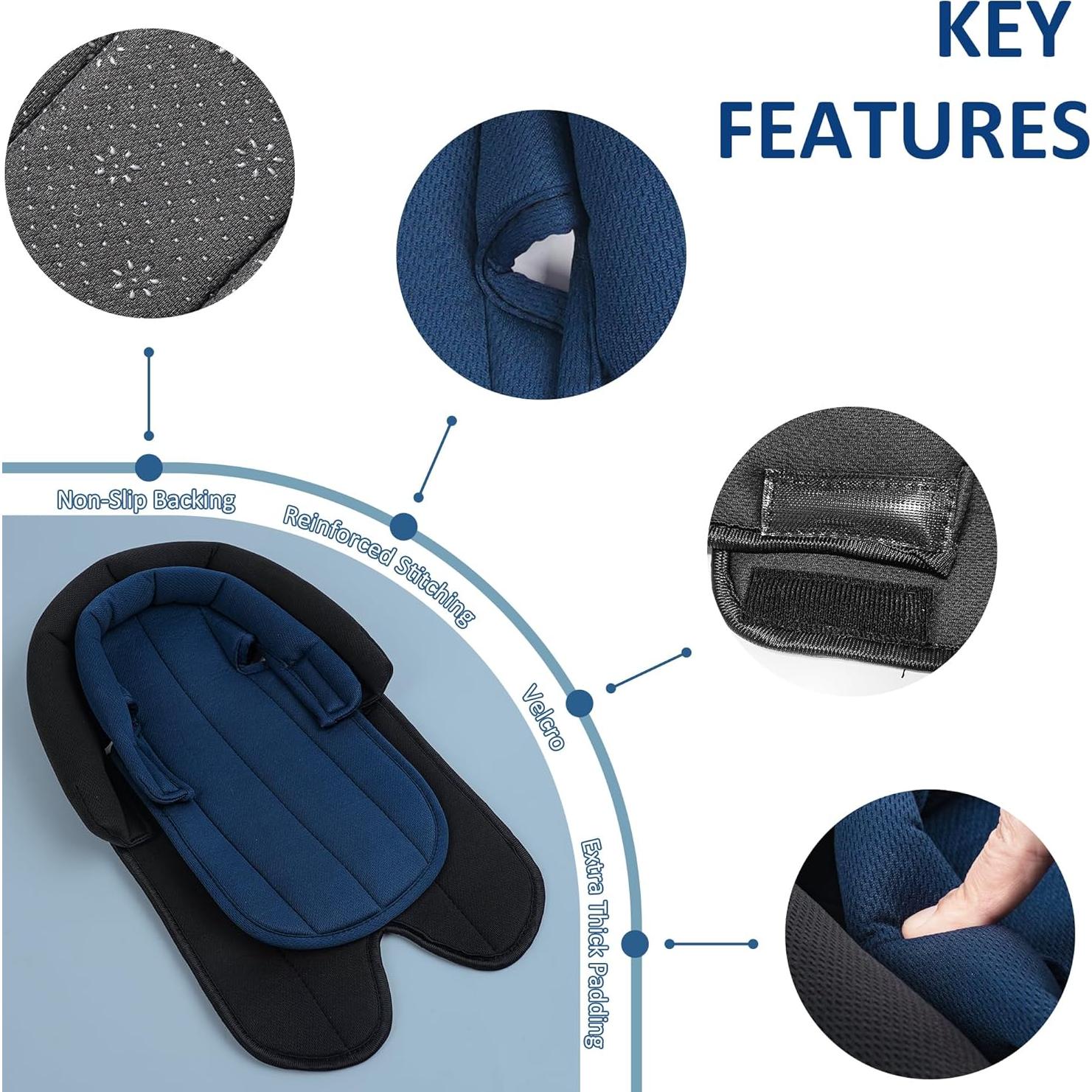 Cojín Soporte Cabeza y Cuerpo Ihaapsi Azul para Silla de Auto