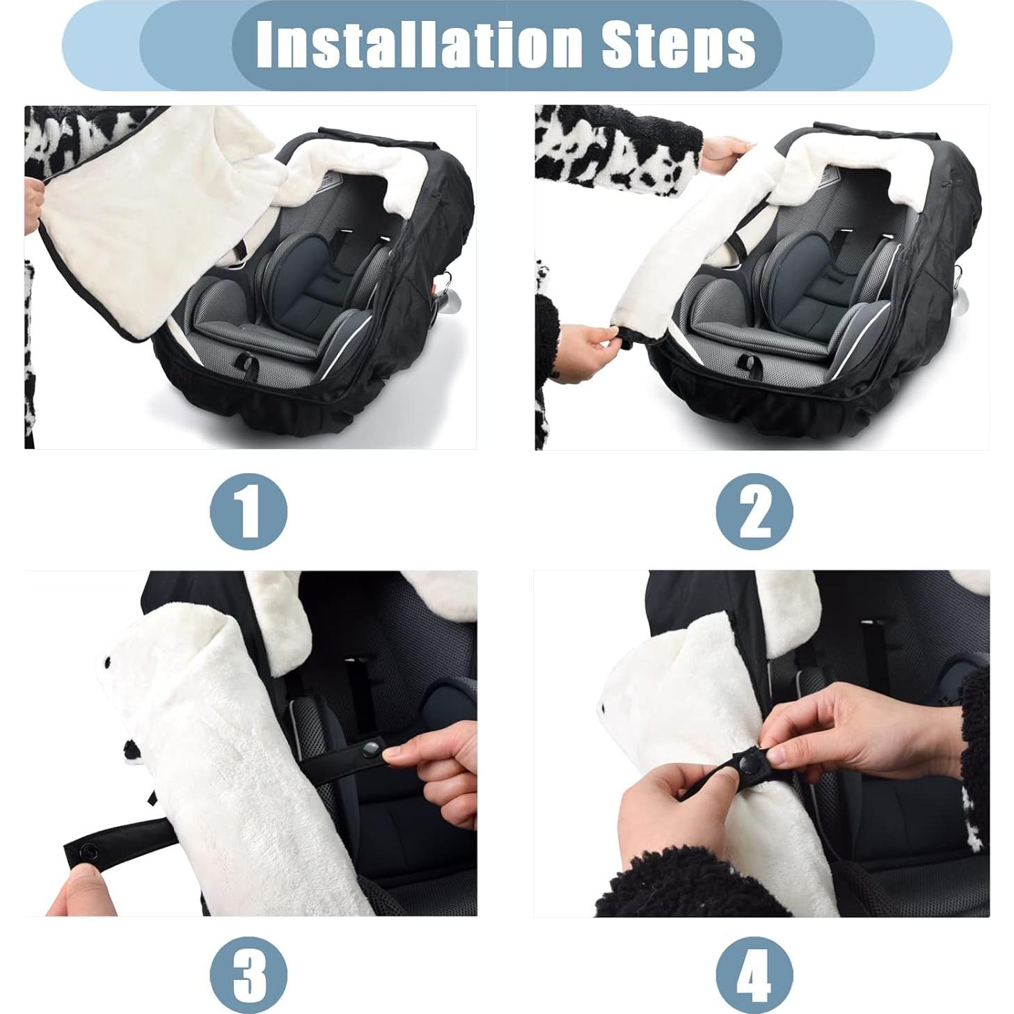 Cubierta de Asiento de Coche para Bebé Vaxaape Universal Negra