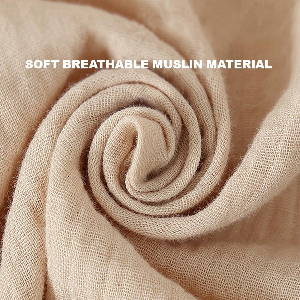 Cubierta de Asiento de Coche Bebé Algodón Muselina Crema