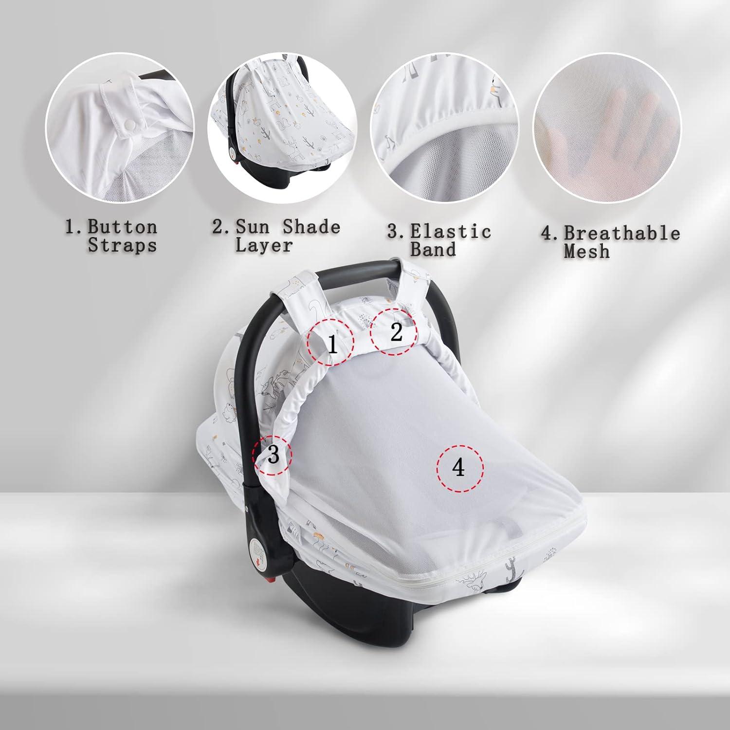 Cubierta de Asiento de Coche para Bebé NC-C Animales - Sombra Solar