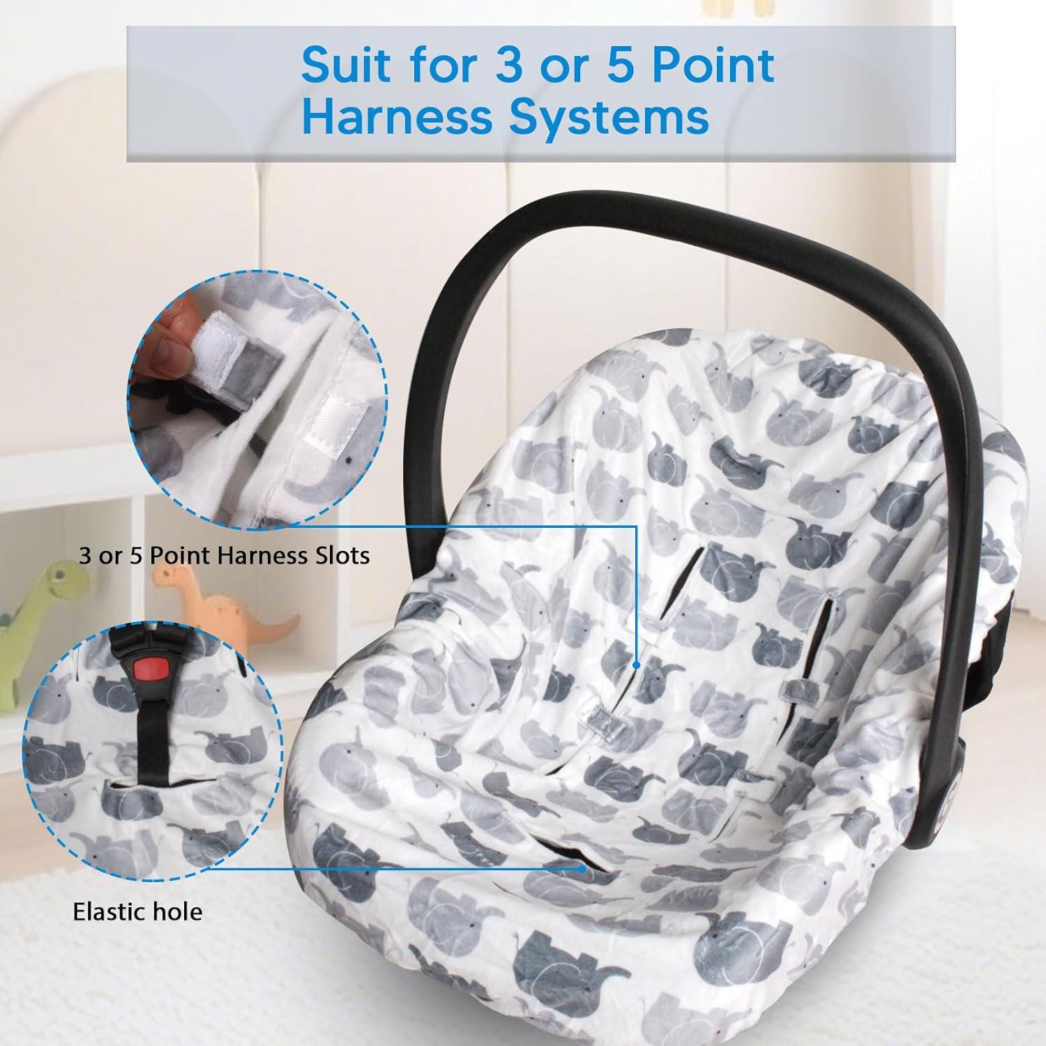 Funda para Asiento de Auto Bebé Ln0100 Gris Suave Lavable