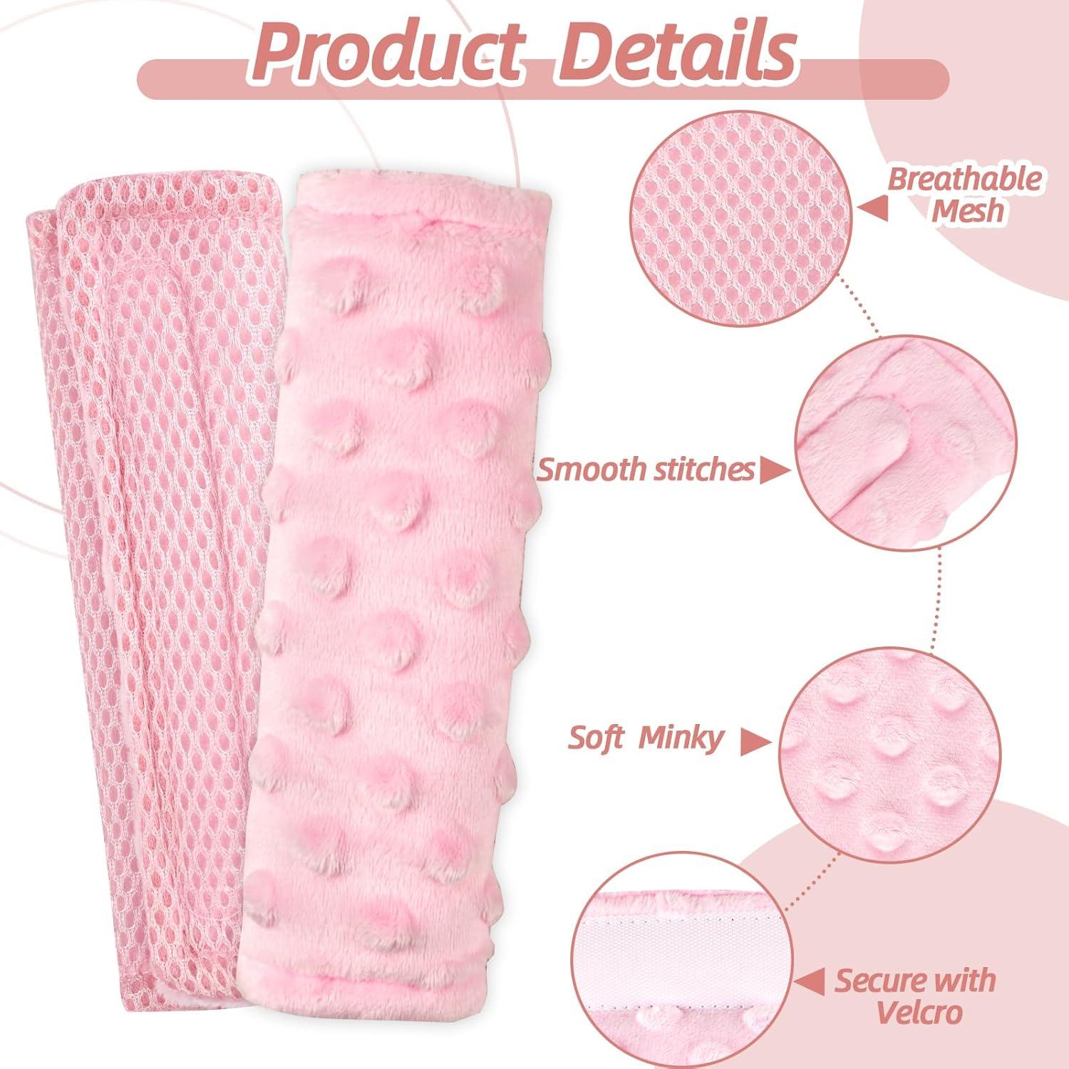 Almohadillas para Cinturones de Bebé LW0010 - Suave Franela Rosa