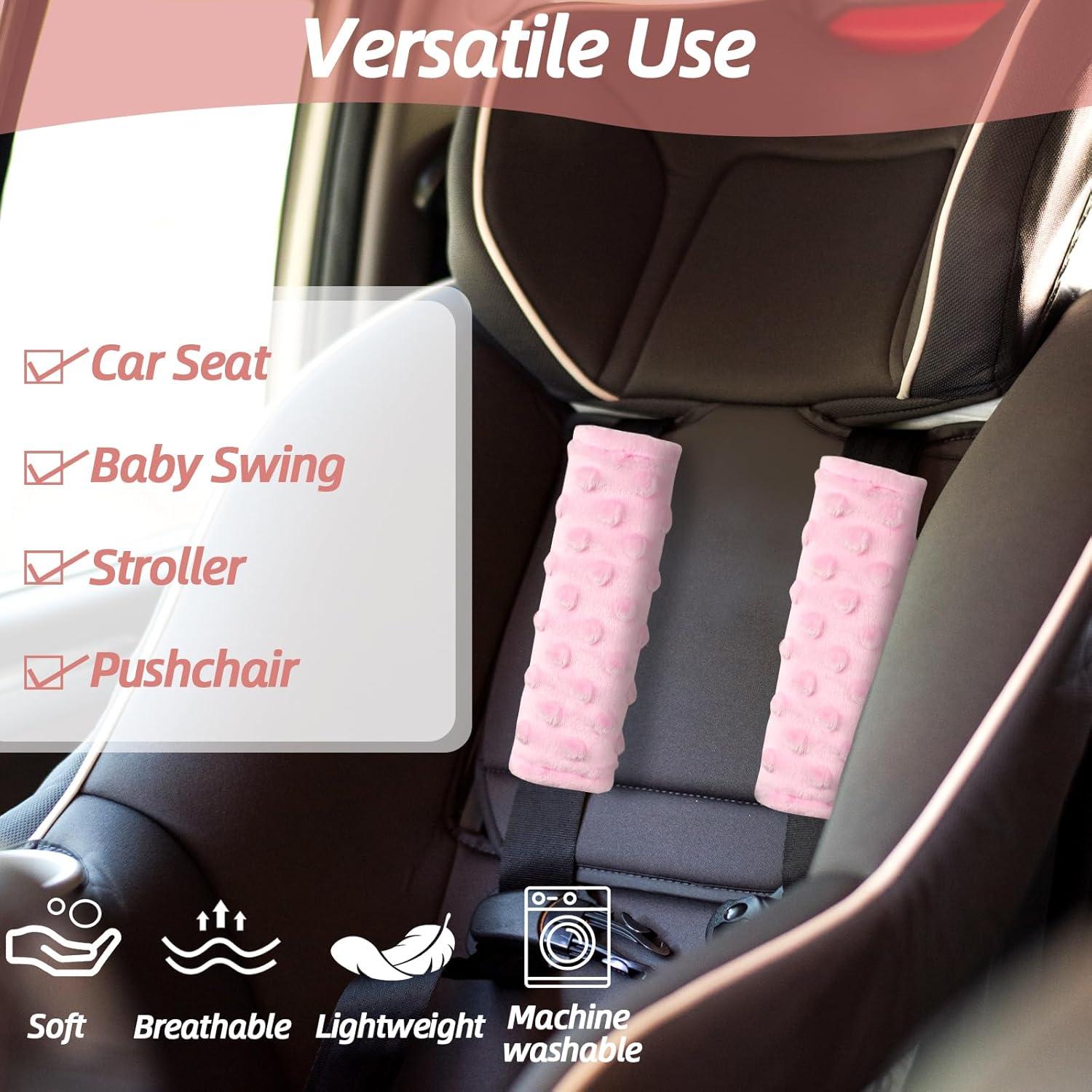 Almohadillas para Cinturones de Bebé LW0010 - Suave Franela Rosa