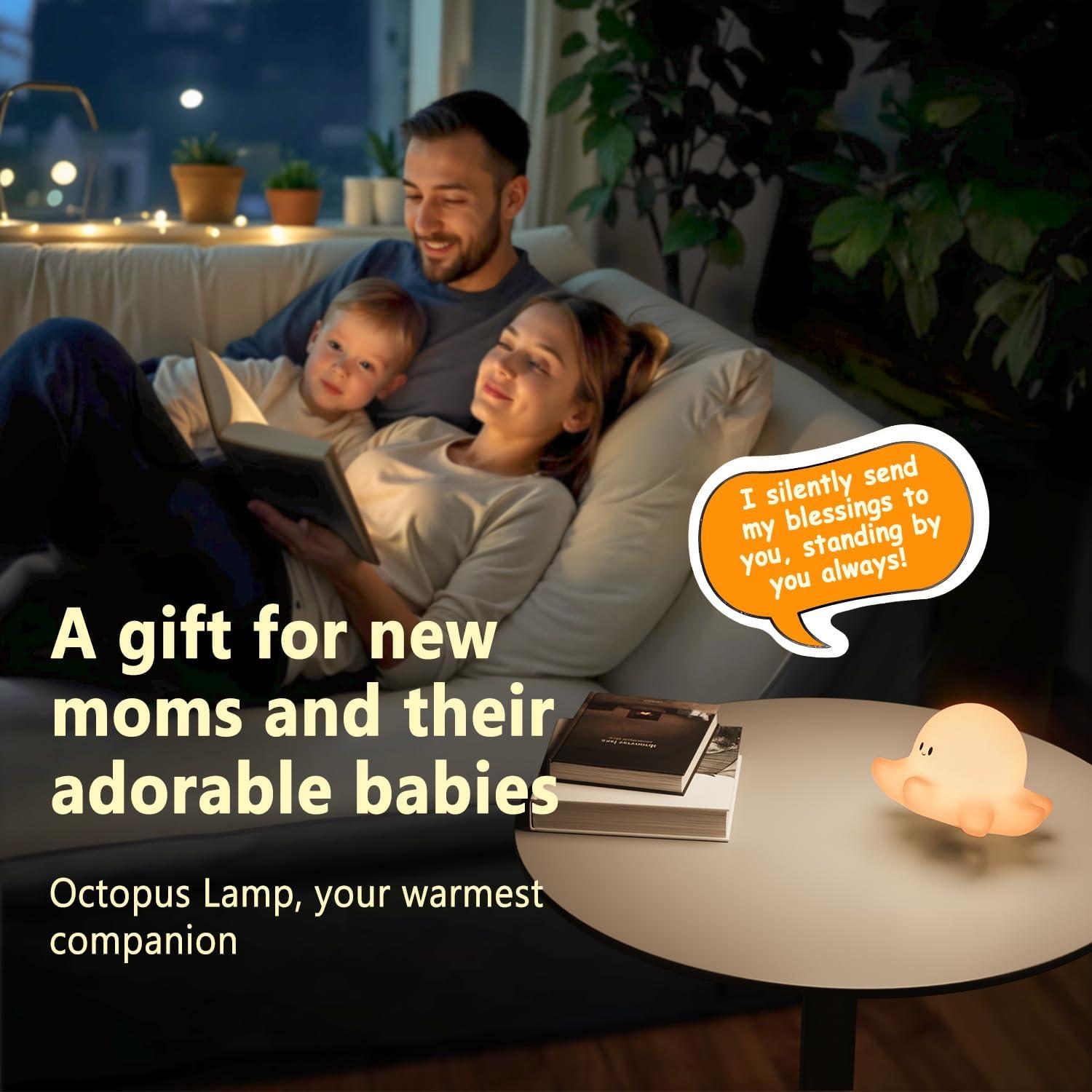 Luz Nocturna Pulpo Rosa HONGJIEYUAN Recargable 3 Niveles