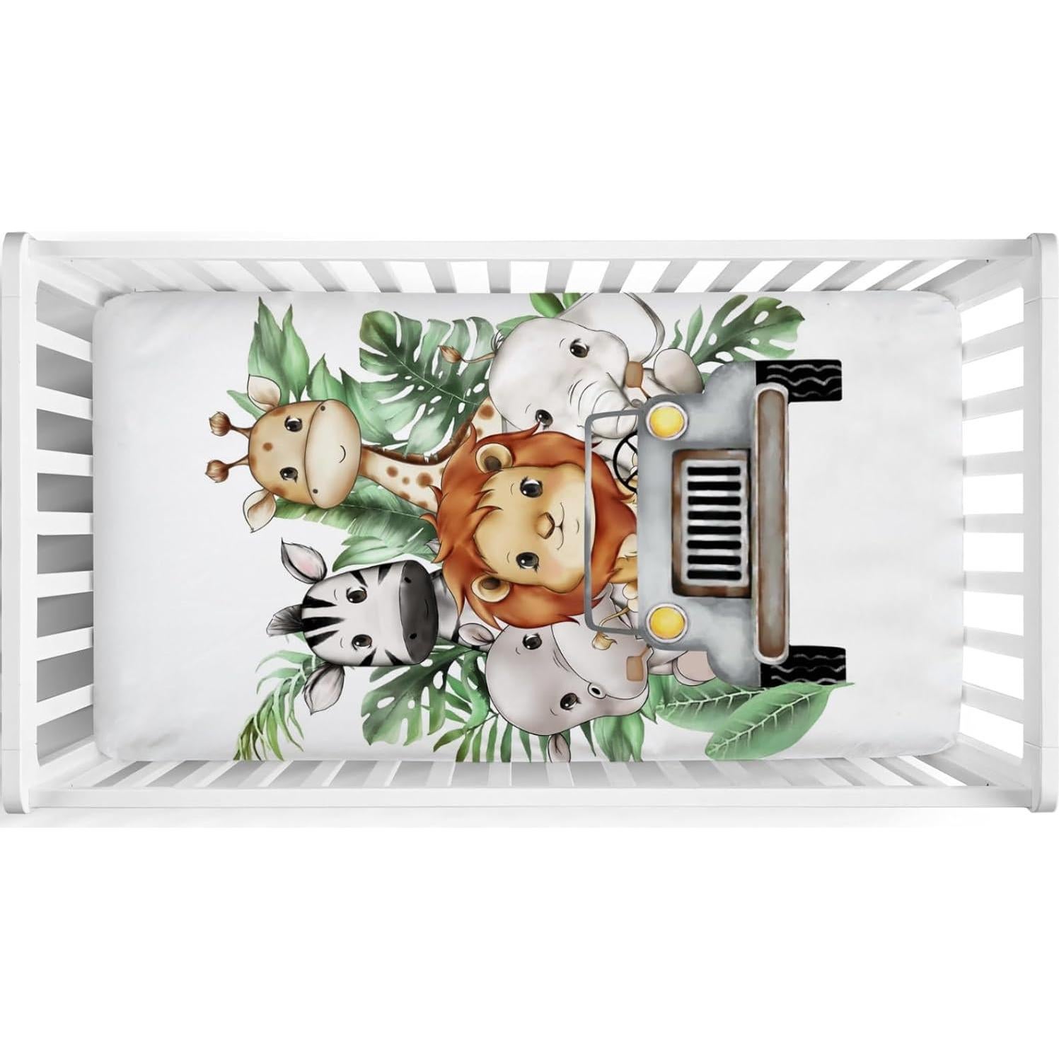 Sábana ajustada para cuna Hwmmbh animales safari 132x71cm