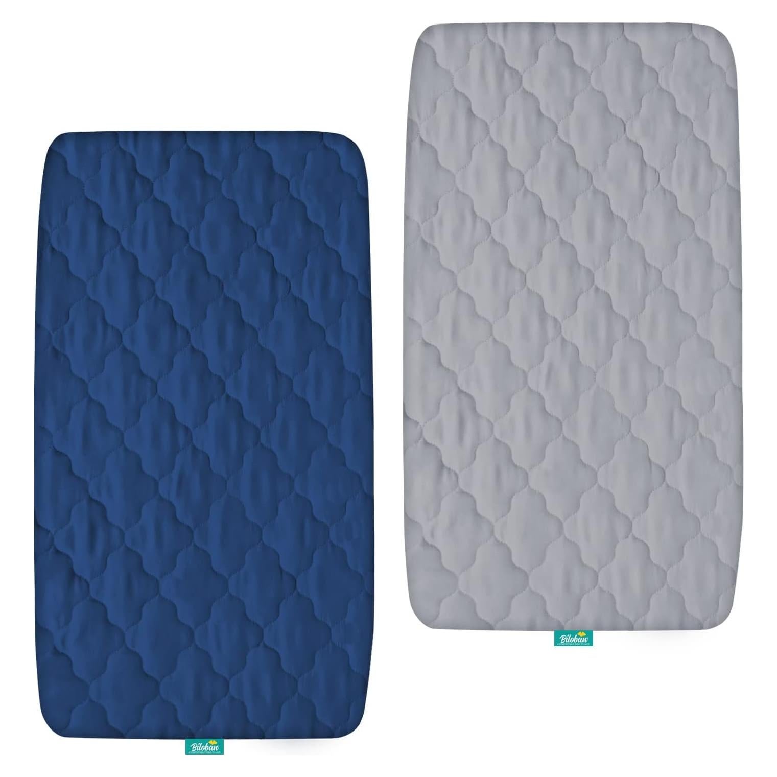 Funda de Colchón para Cuna Biloban, Impermeable, Ajustable, 43x84 cm, Paquete de 2