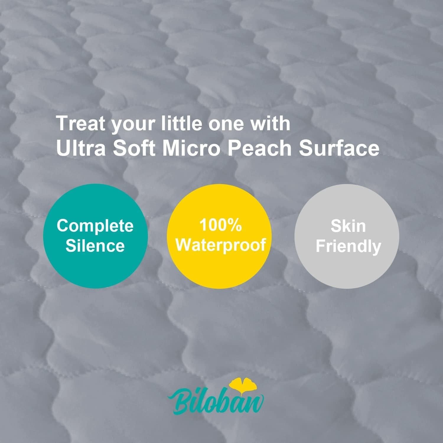 Funda de Colchón para Cuna Biloban, Impermeable, Ajustable, 43x84 cm, Paquete de 2