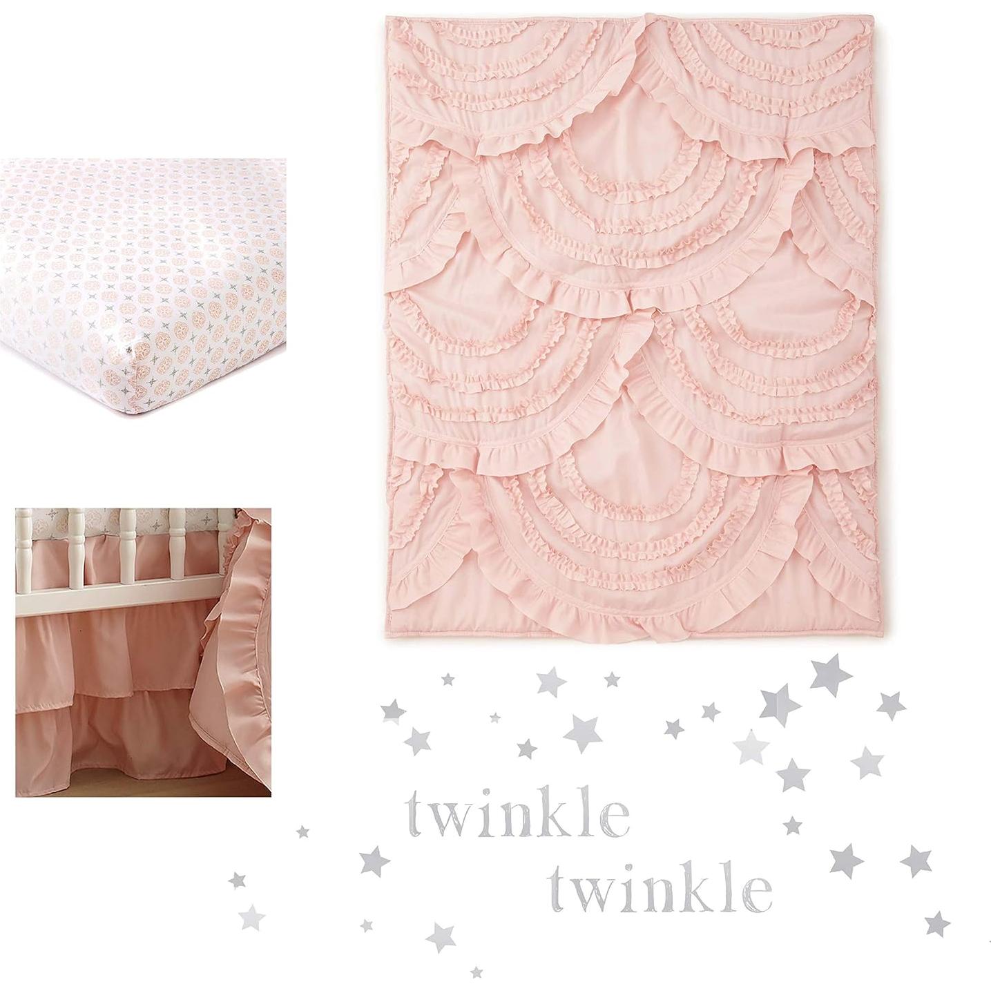 Conjunto de Cuna Levtex Baby Skylar 4 Piezas Rosa