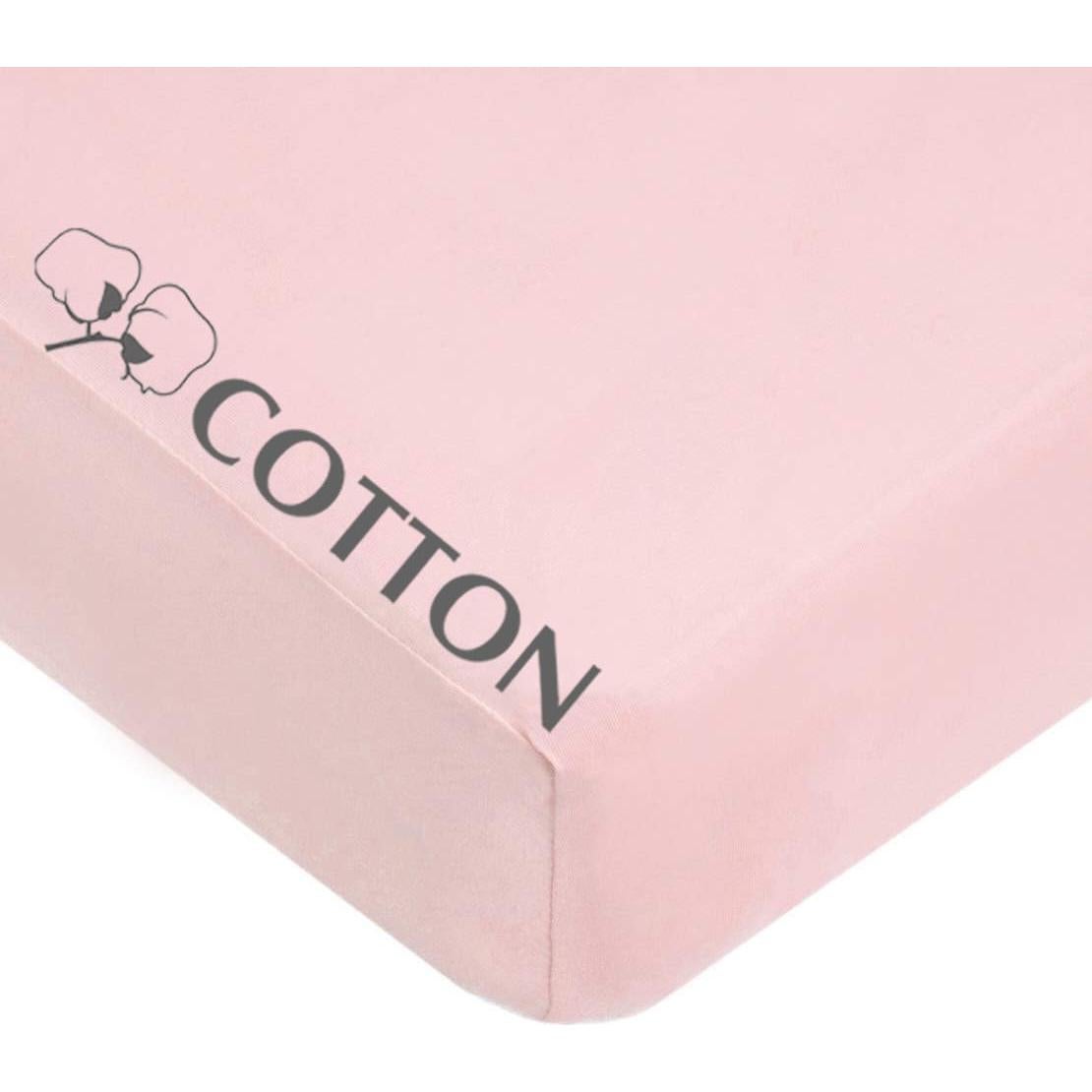 Sábana Ajustable para Cuna American Baby 100% Algodón Rosa 132x71cm