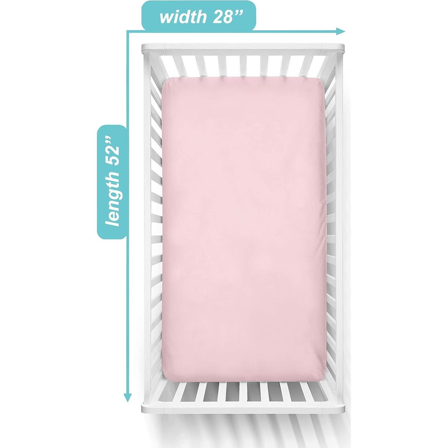 Sábana Ajustable para Cuna American Baby 100% Algodón Rosa 132x71cm