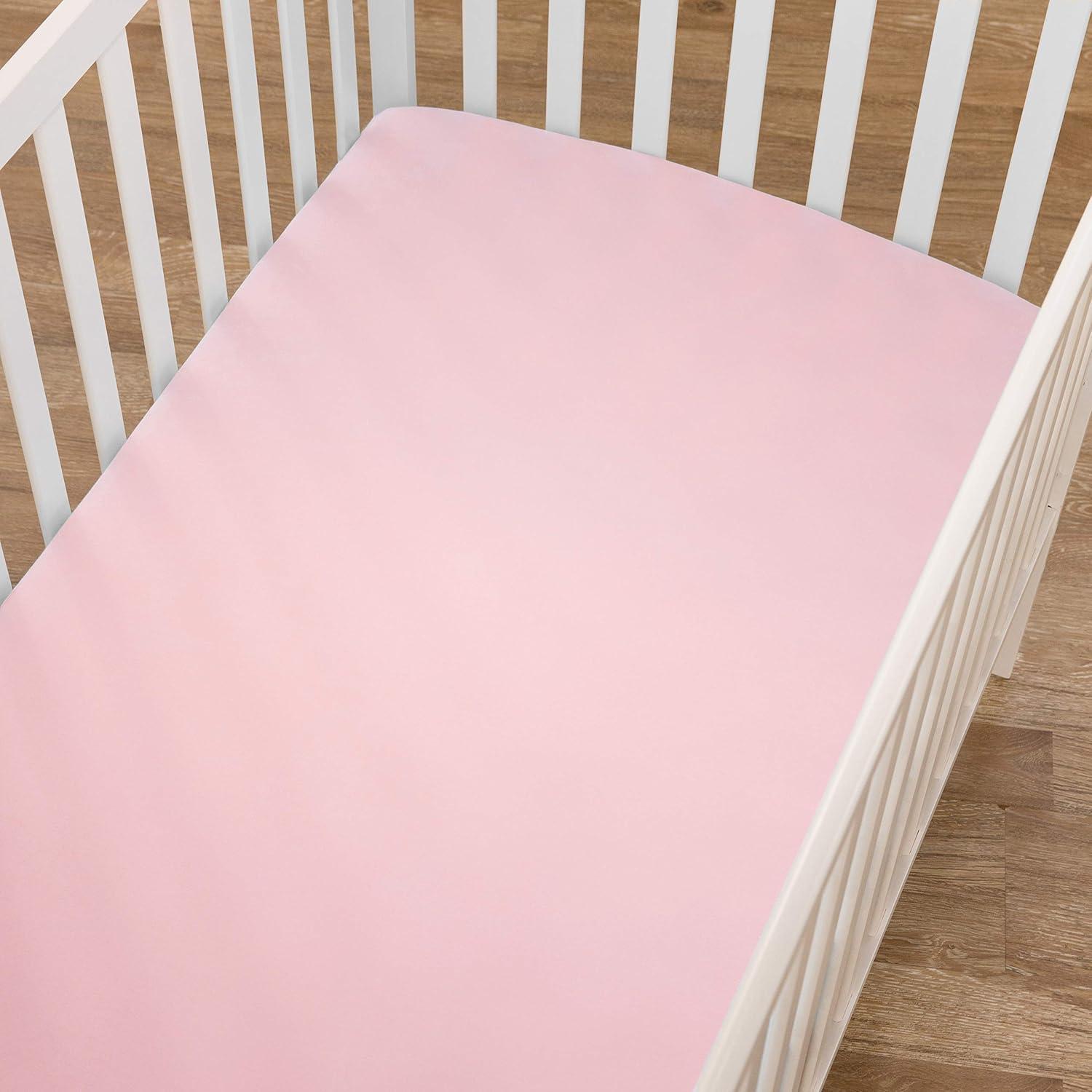 Sábana Ajustable para Cuna American Baby 100% Algodón Rosa 132x71cm