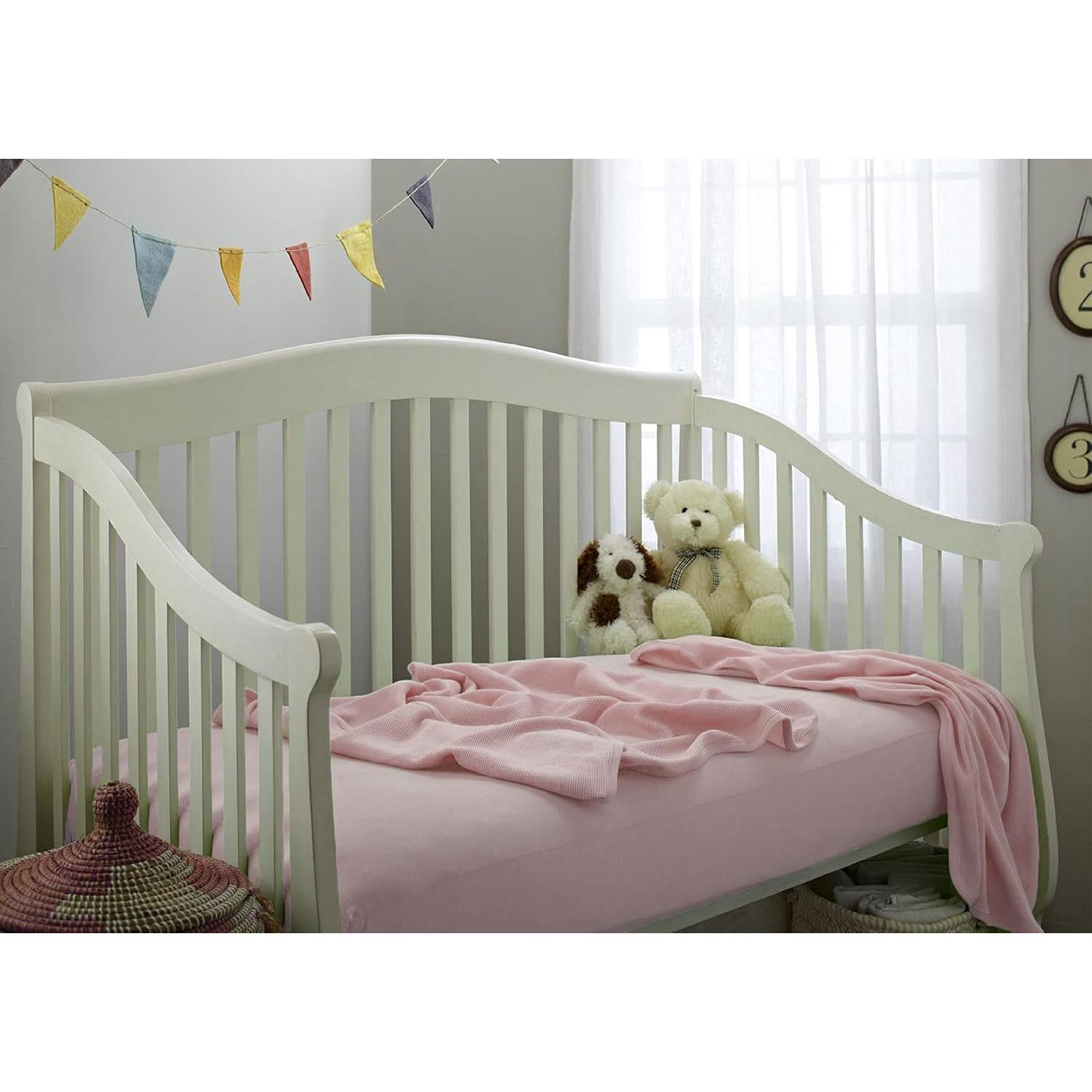 Sábana Ajustable para Cuna American Baby 100% Algodón Rosa 132x71cm