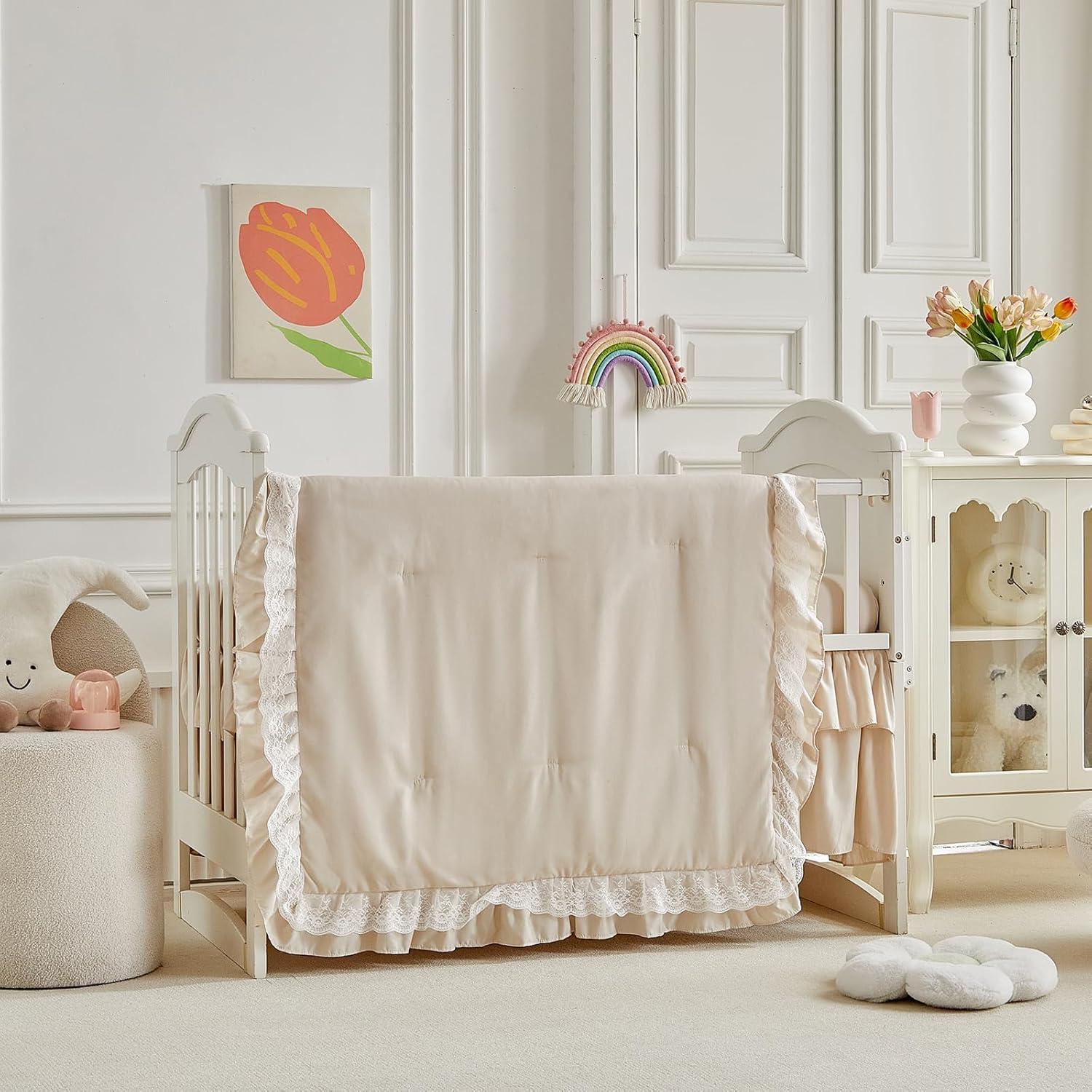 Juego de Ropa de Cuna UOZZI BEDDING 3 Piezas Boho Encaje