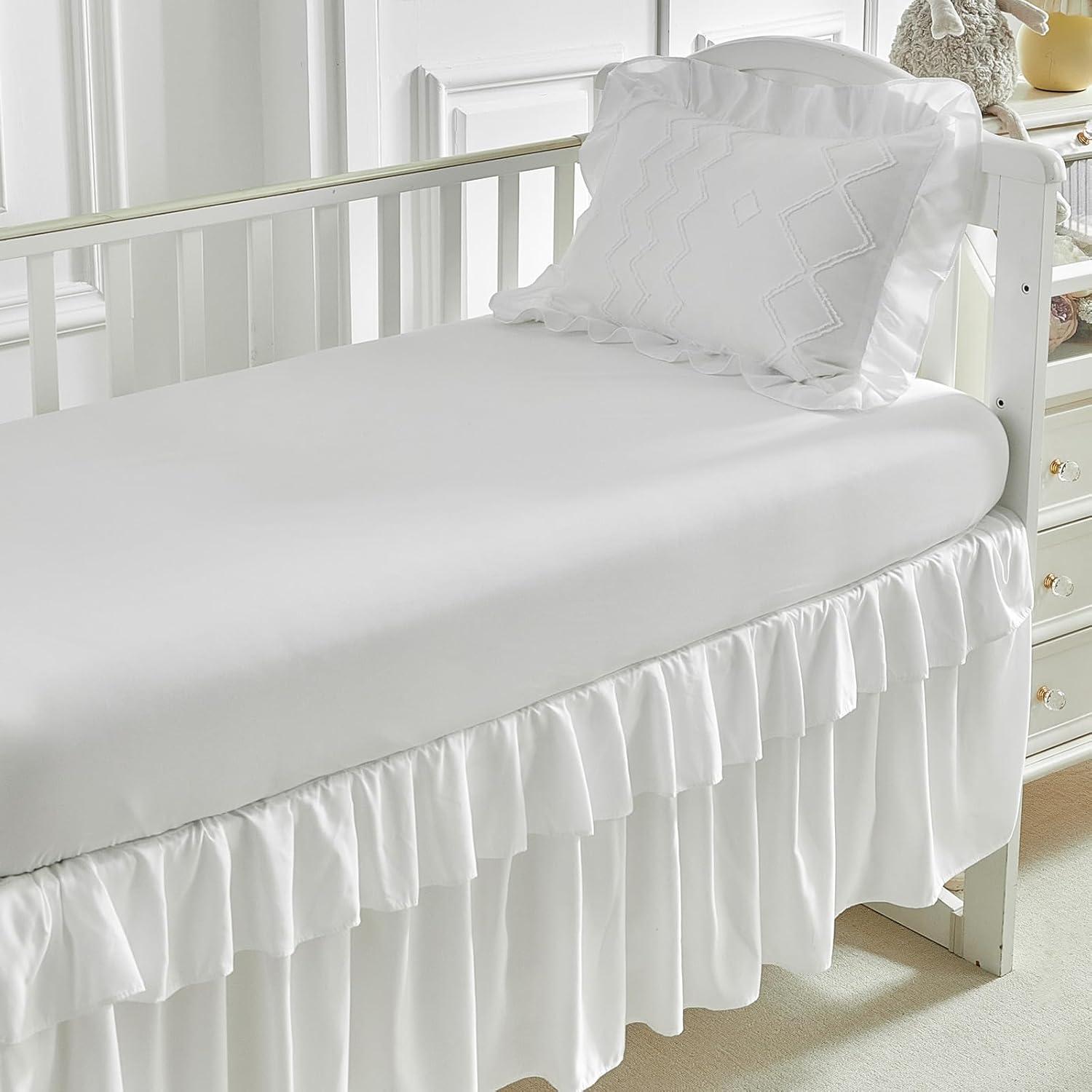 Conjunto de Ropa de Cuna AIKASY 4 Piezas Blanco Acolchado