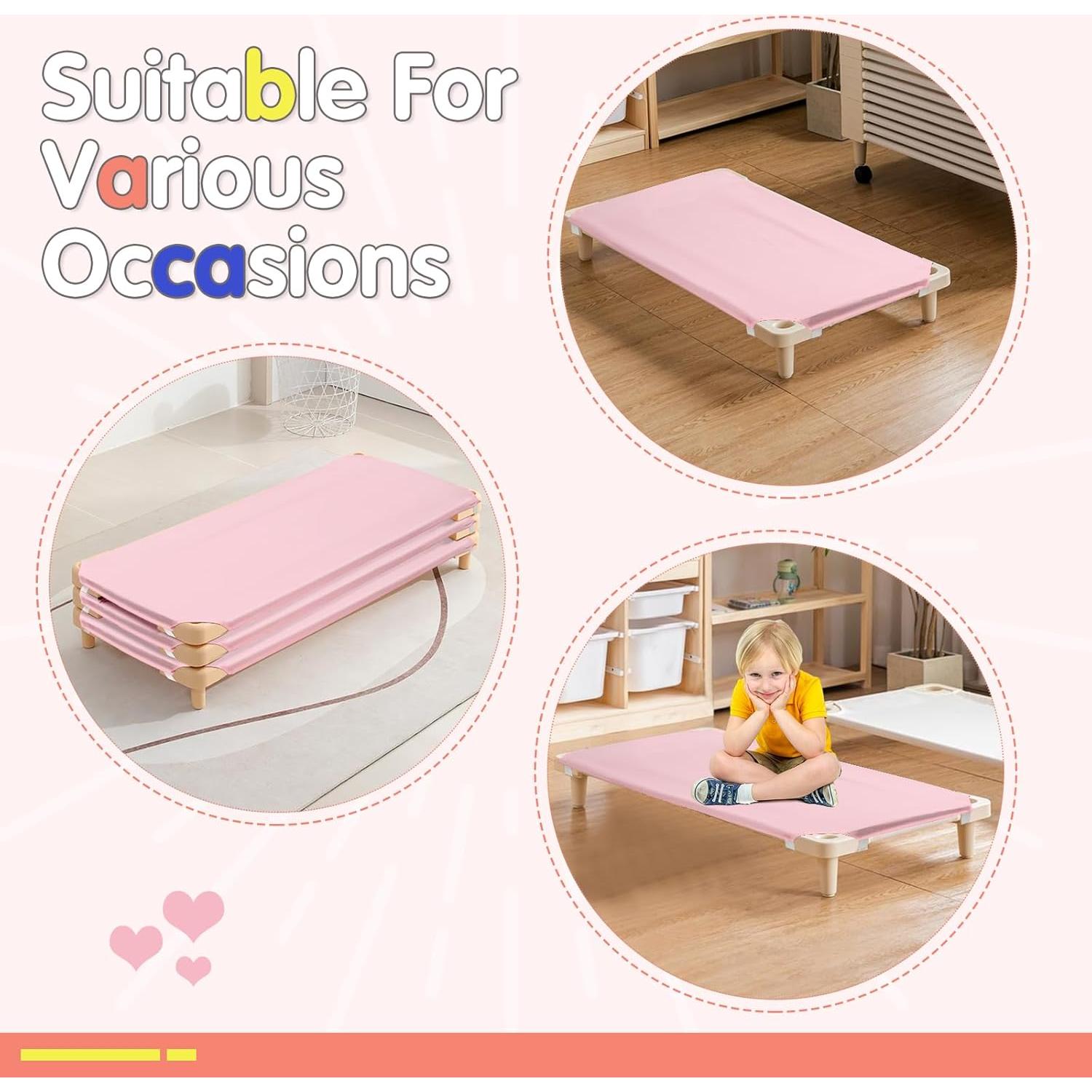 Sábanas para Cunas de Guardería RowinsyDD Rosa 58.4x129.5 cm 2 Pcs