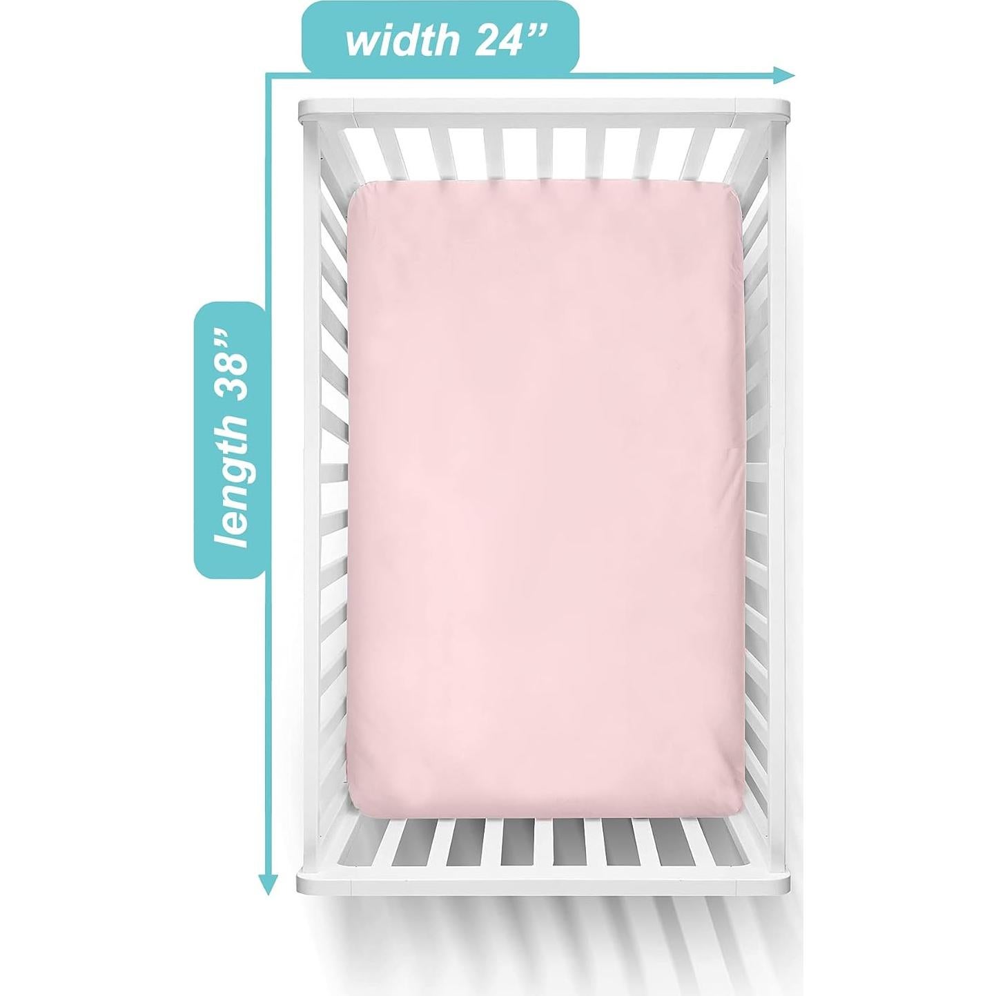 Sábanas Ajustables para Cuna Mini TL Care 100% Algodón Rosa 61x96.5 cm