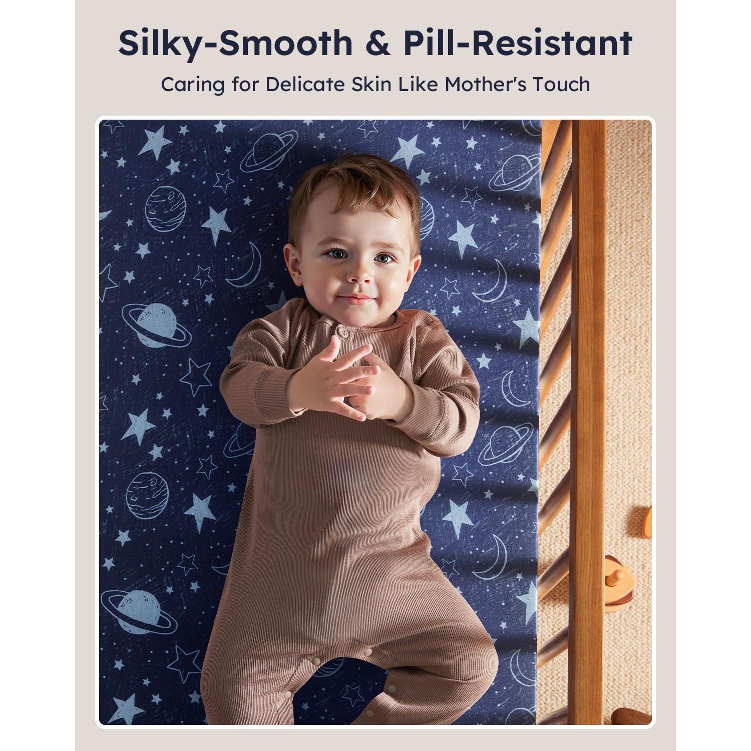 Sábanas ajustadas para cuna Unnivoll 3 piezas 132x71cm